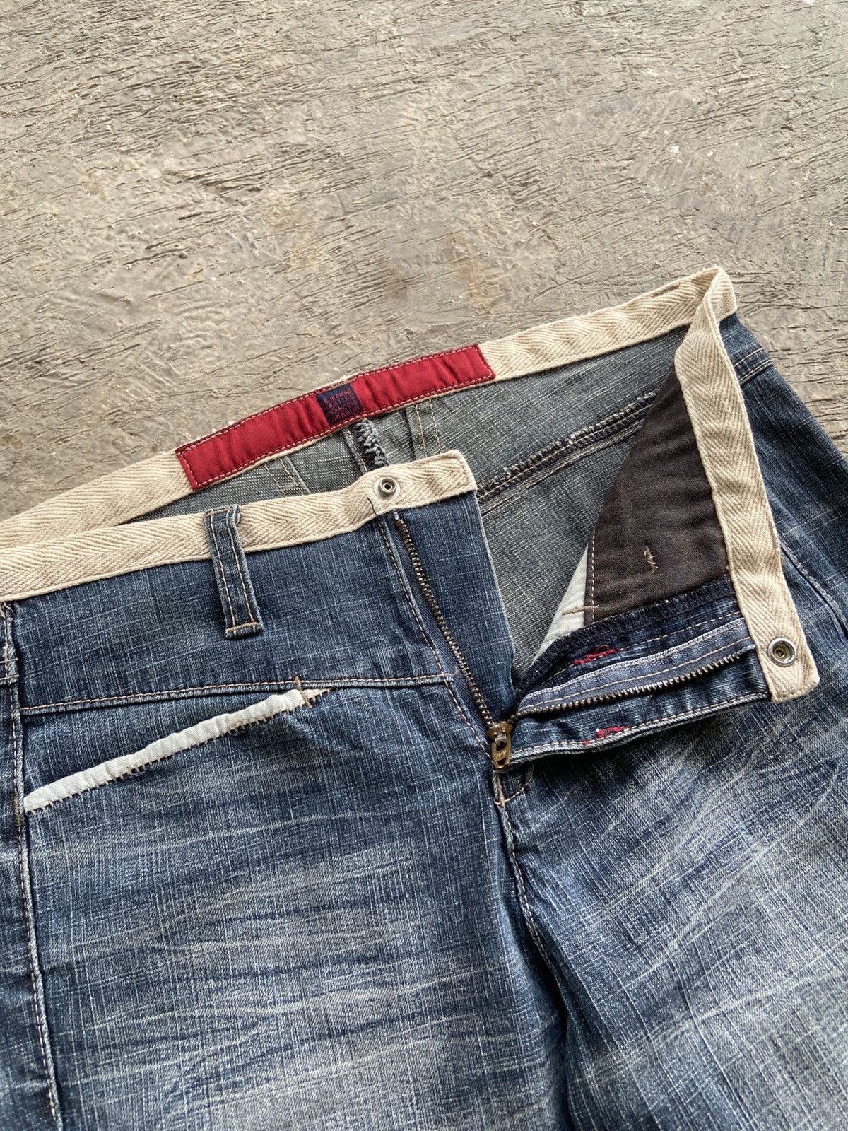 Marithe + Francois Girbaud 2000s Marithe Francois Girbaud - Wrinkled Denim Pants Size US 26 / EU 42 - 5 Thumbnail