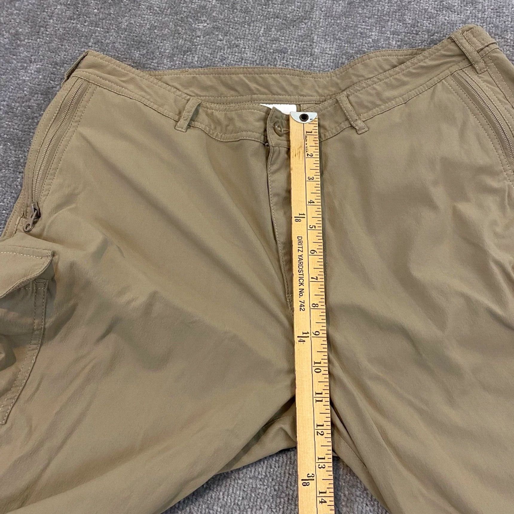 Vintage Clothing Arts Pants Women 16 Petite Brown Cargo Travel Pick-Pocket Proof Roll Up Cargo Pants Women 16P Brown Size 38" / US 16 / IT 52 - 6 Thumbnail