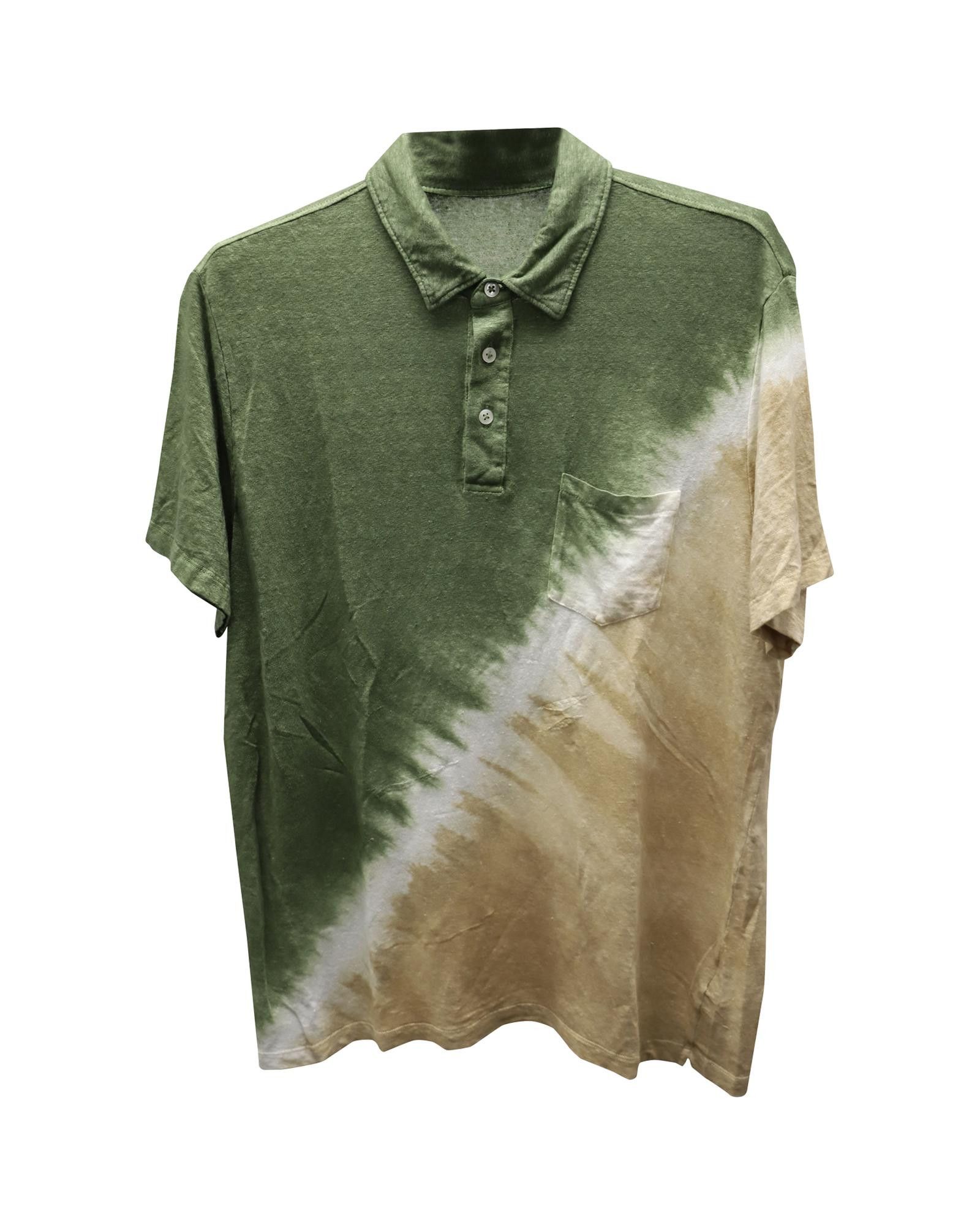 image of Green And Beige Altea Shirt in Green Print, Men's (Size XL)