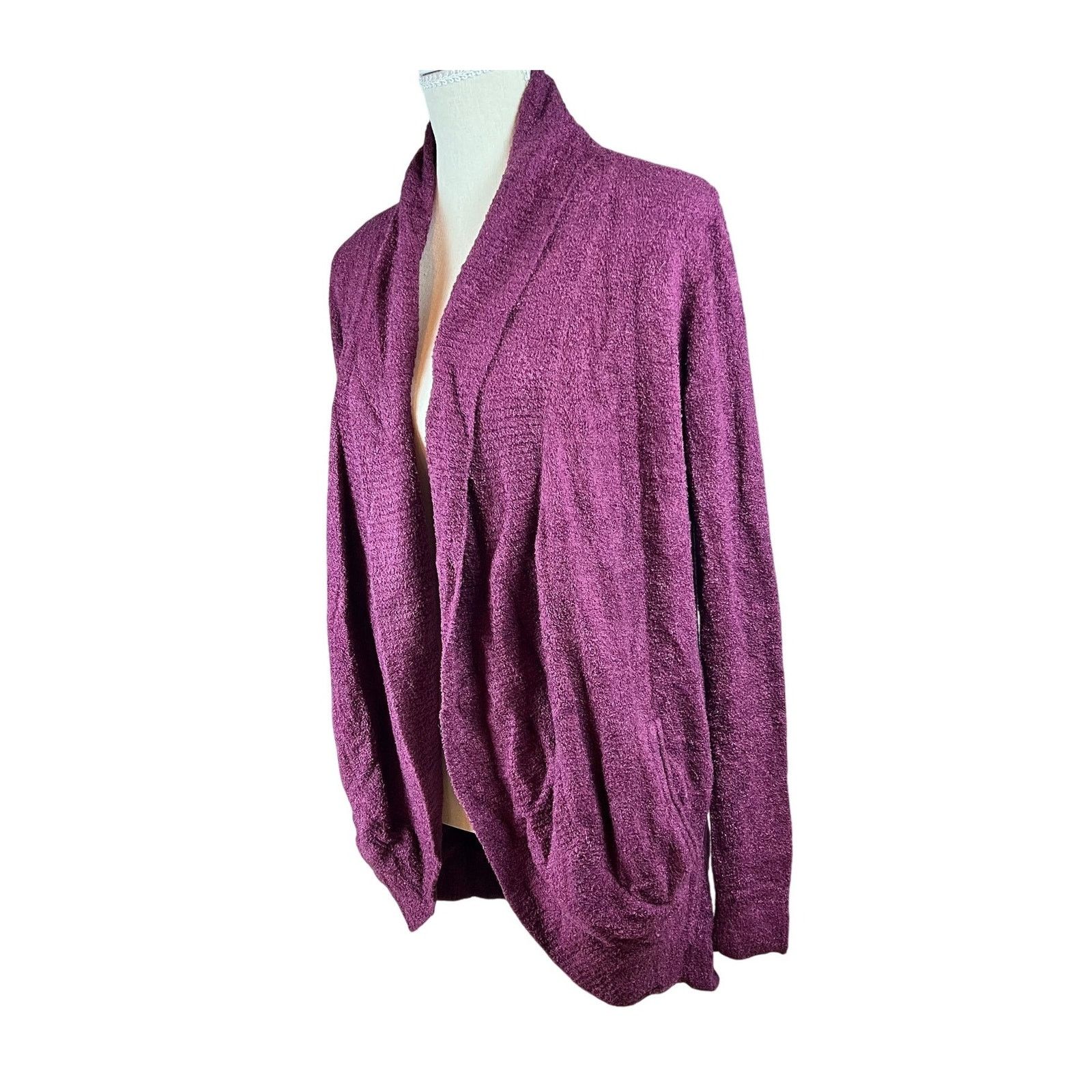 Other Barefoot Dreams CozyChicLite Burgundy Maroon Cardigan XS/S Size S / US 4 / IT 40 - 3 Thumbnail