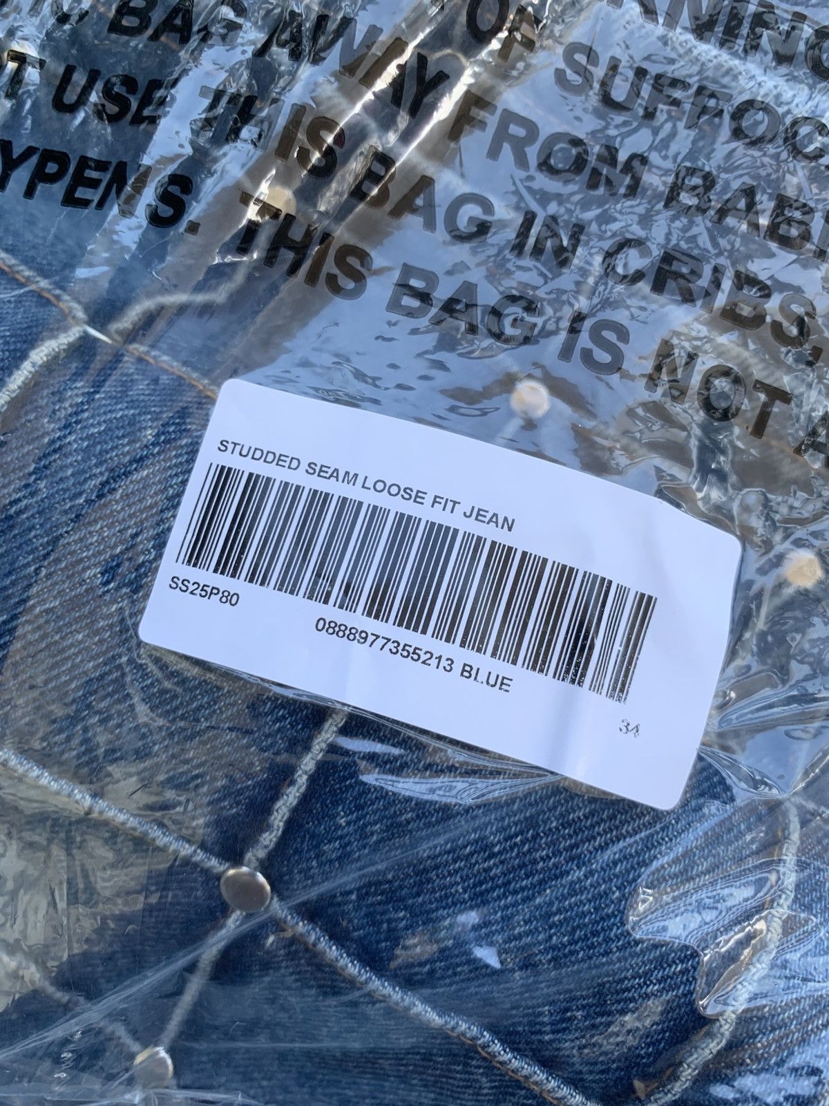 Supreme Supreme Studded Seam Loose Fit Jean Size US 34 / EU 50 - 5 Thumbnail