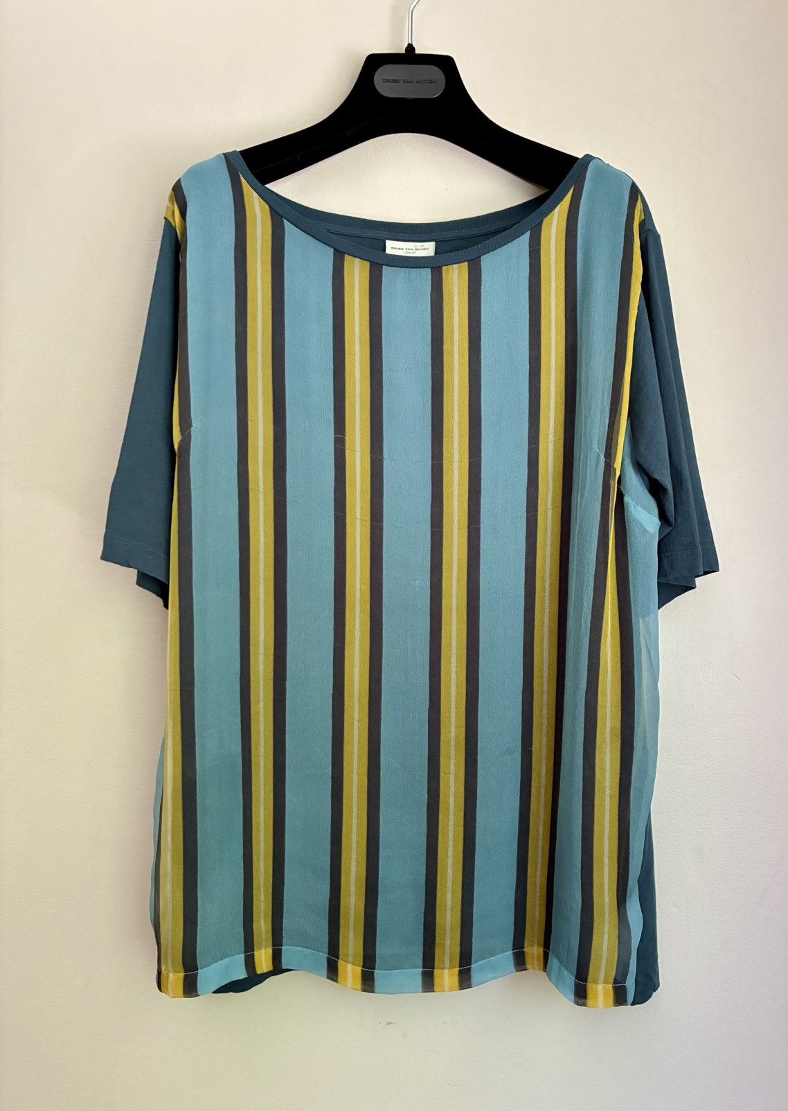 Dries Van Noten Dries Van Noten Vintage Silk Overlay Striped Tee Size US S / EU 44-46 / 1 - 2 Thumbnail