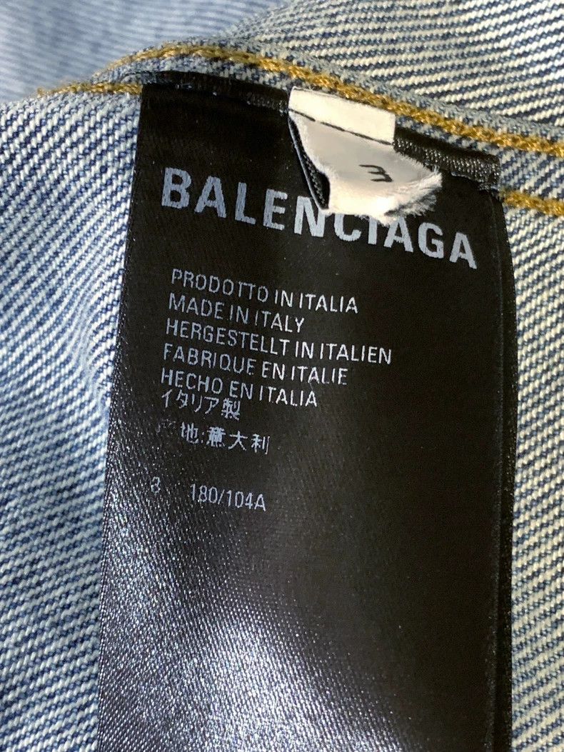 Balenciaga Balenciaga Blue washed full print denim jacket Size US L / EU 52-54 / 3 - 7 Thumbnail