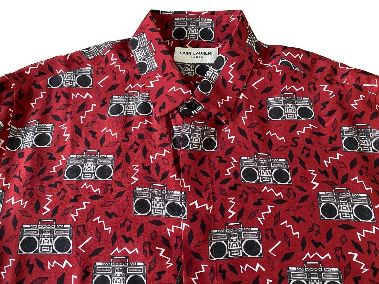 Saint Laurent Paris CREPE DE CHINE Radio button shirt Red YSL size IT 41 Size US M / EU 48-50 / 2 - 2 Thumbnail