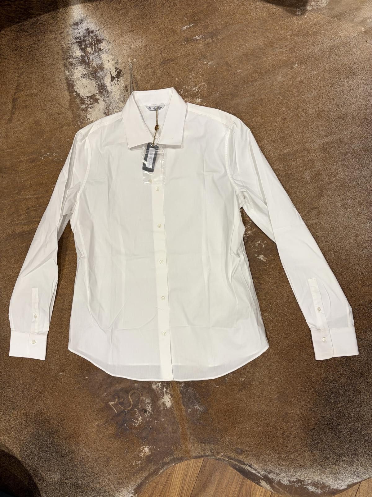 Loro Piana Loro Piana White Tailored Cotton Shirt Size XL / US 12-14 / IT 48-50 - 1 Thumbnail