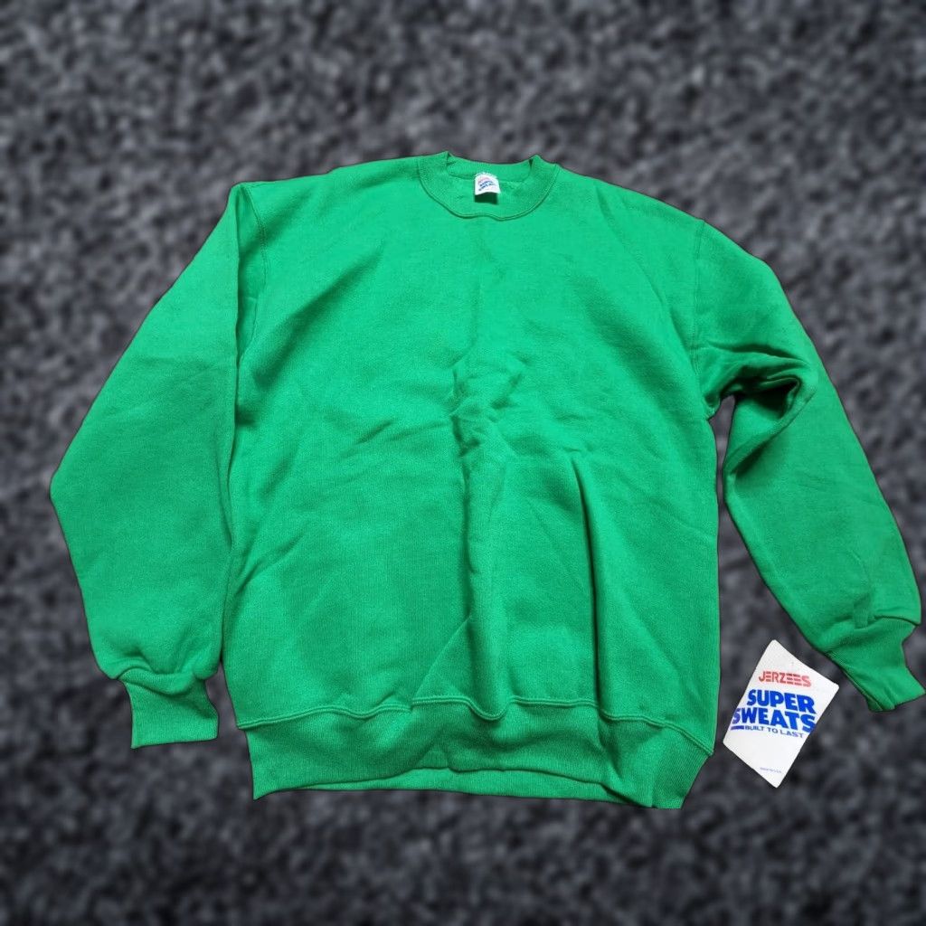 Jerzees VINTAGE Jerzees Crewneck Sweatshirt Men XL Green Cotton Blend USA 90s Pullover Size US XL / EU 56 / 4 - 1 Thumbnail