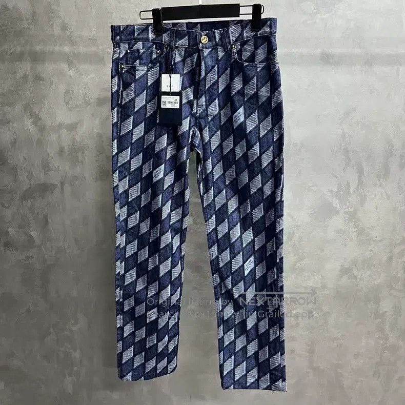 Louis Vuitton Louis Vuitton New blue/grey checkerboard diamond full prin Size US 30 / EU 46 - 1 Thumbnail
