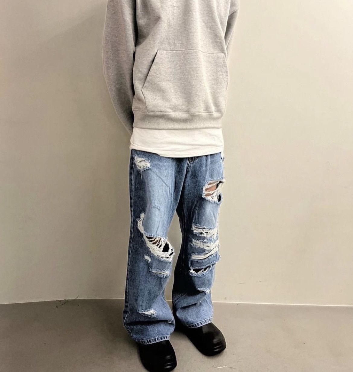 Hysteric Glamour MUSE Ripped Washed Wide Denim Pants Size US 32 / EU 48 - 10 Thumbnail