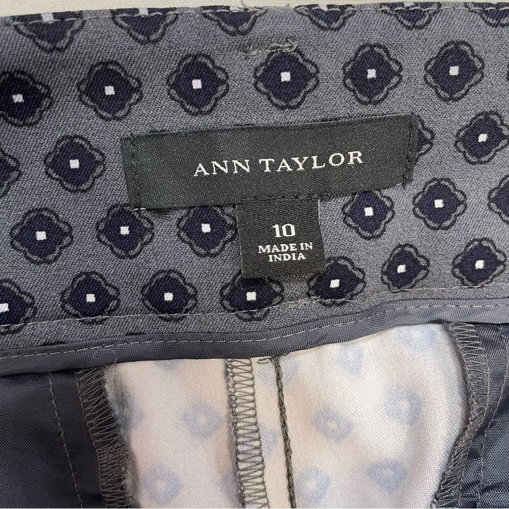Ann Taylor Ann Taylor Grey Black Diamond Print Cotton Blend Pants Size Size 32" / US 10 / IT 46 - 6 Thumbnail