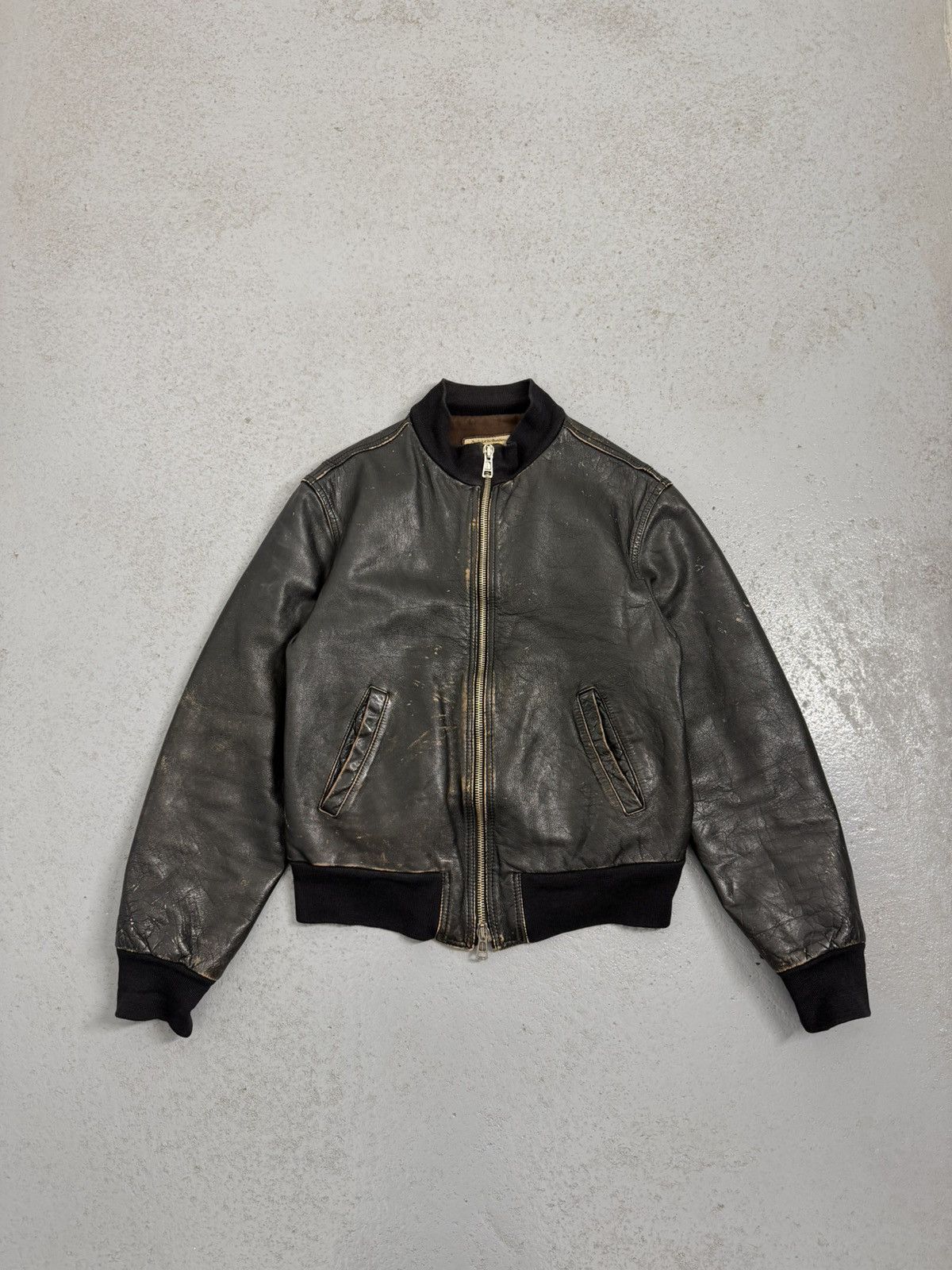 Genuine Leather Brogden Track Leather Ashed Chocolate Narrow Fitted Jacket Size L / US 10 / IT 46 - 1 Thumbnail