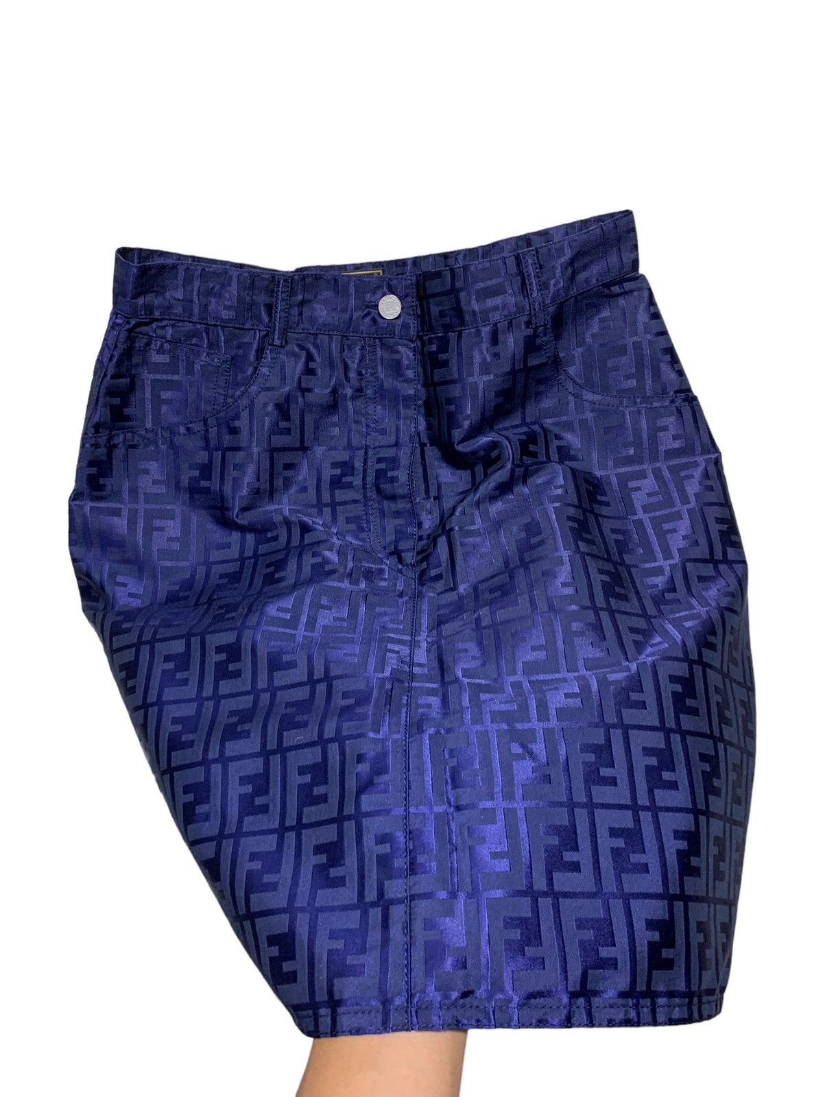 Fendi 🔥FENDI ZUCCA MONOGRAM BLUE MINI SKIRTS Size 28" / US 6 / IT 42 - 10 Thumbnail