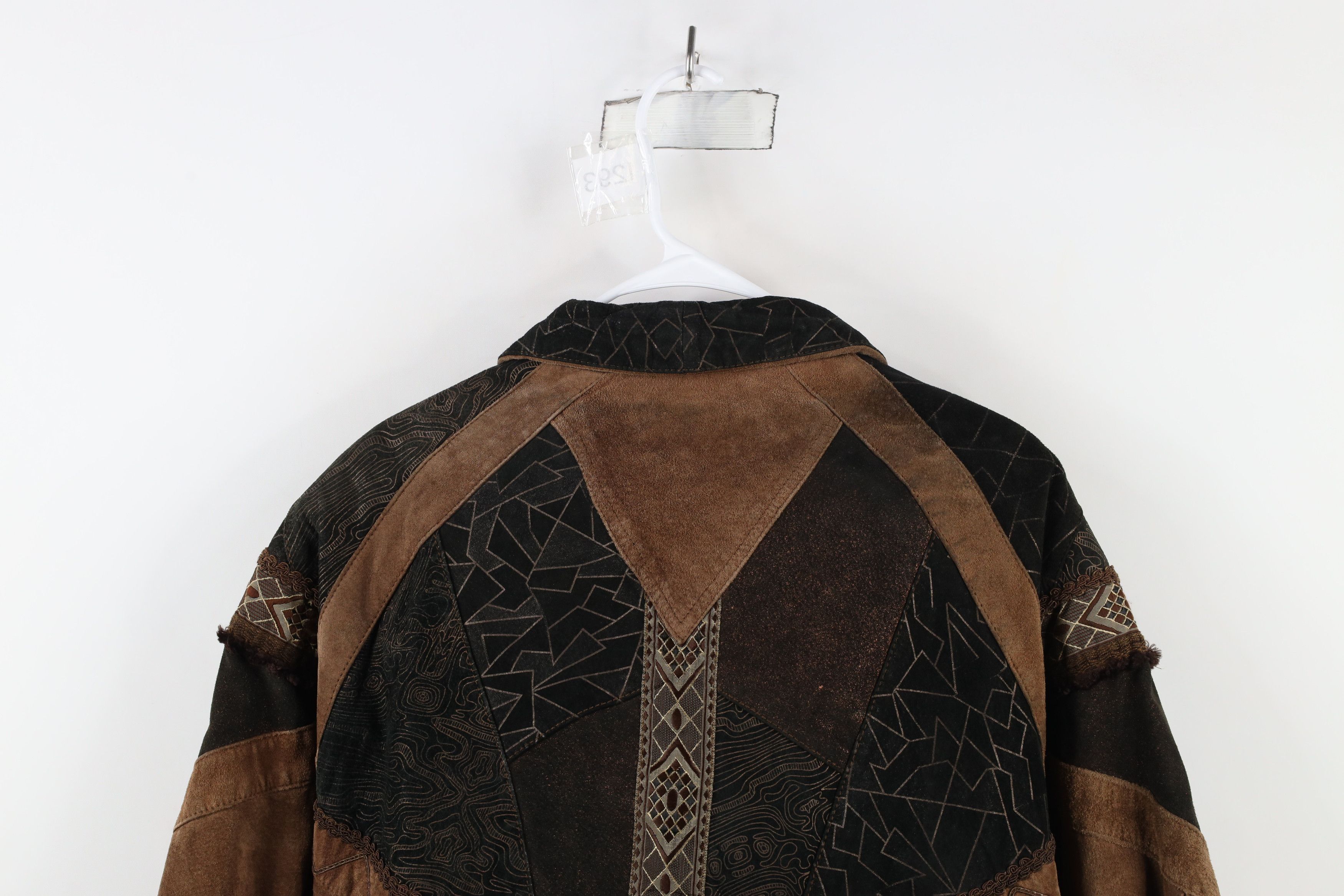 Vintage Vintage 90s Streetwear Suede Leather Patchwork Jacket Size M / US 6-8 / IT 42-44 - 13 Thumbnail