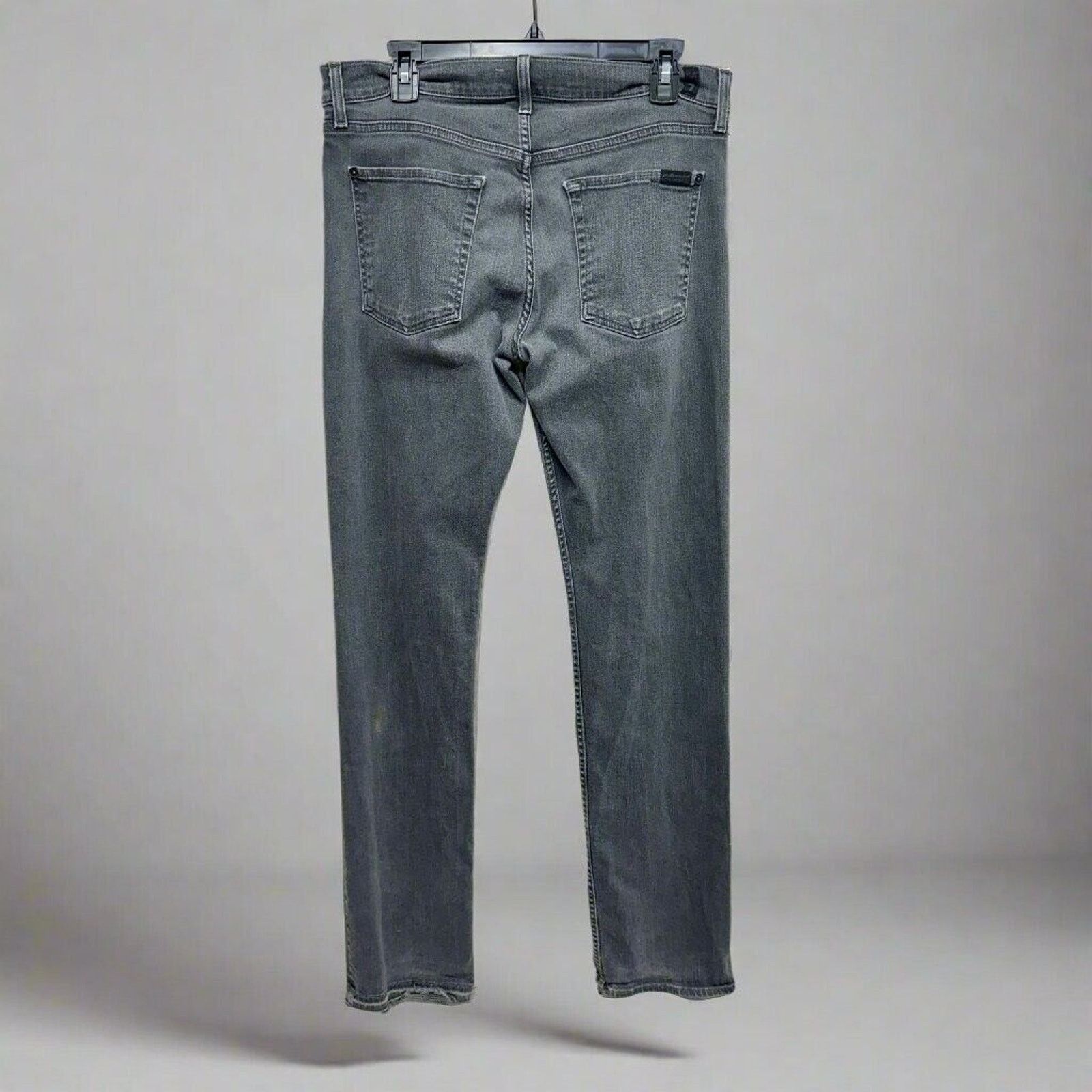 7 For All Mankind 7 For All Mankind Mid Rise Grey Straight Leg Jeans 33/14 Size 36" / US 14 / IT 50 - 5 Thumbnail