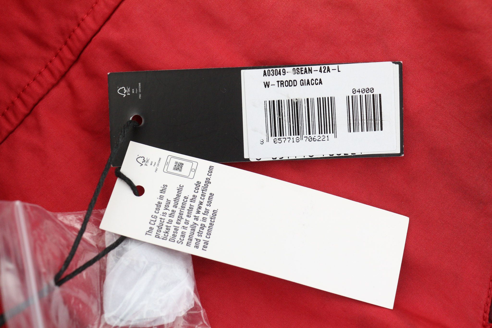 Diesel W-TRODD L Oversized Fleece Lined Hooded Zip Jacket 40062 Size US L / EU 52-54 / 3 - 7 Thumbnail