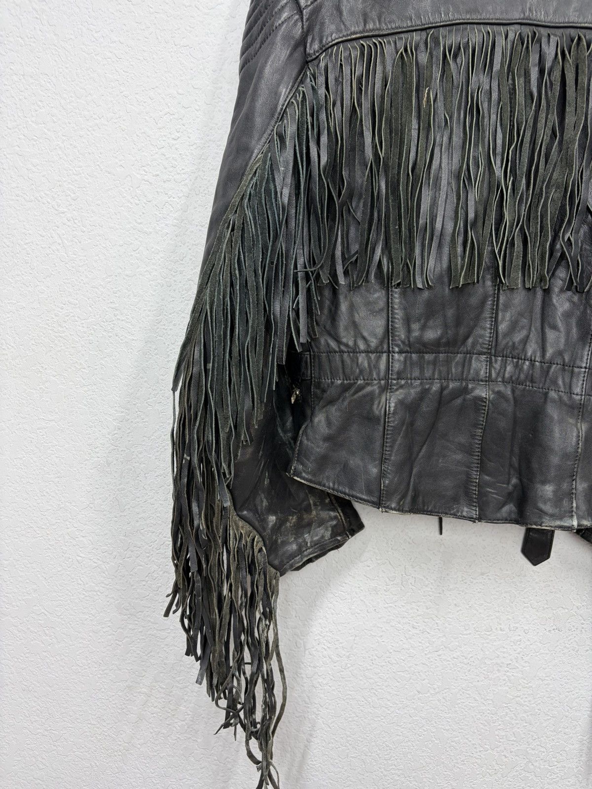 Hedi Slimane VTG Distressed Black Leather Biker Jacket Rick Owens Vibe Size US S / EU 44-46 / 1 - 21 Thumbnail