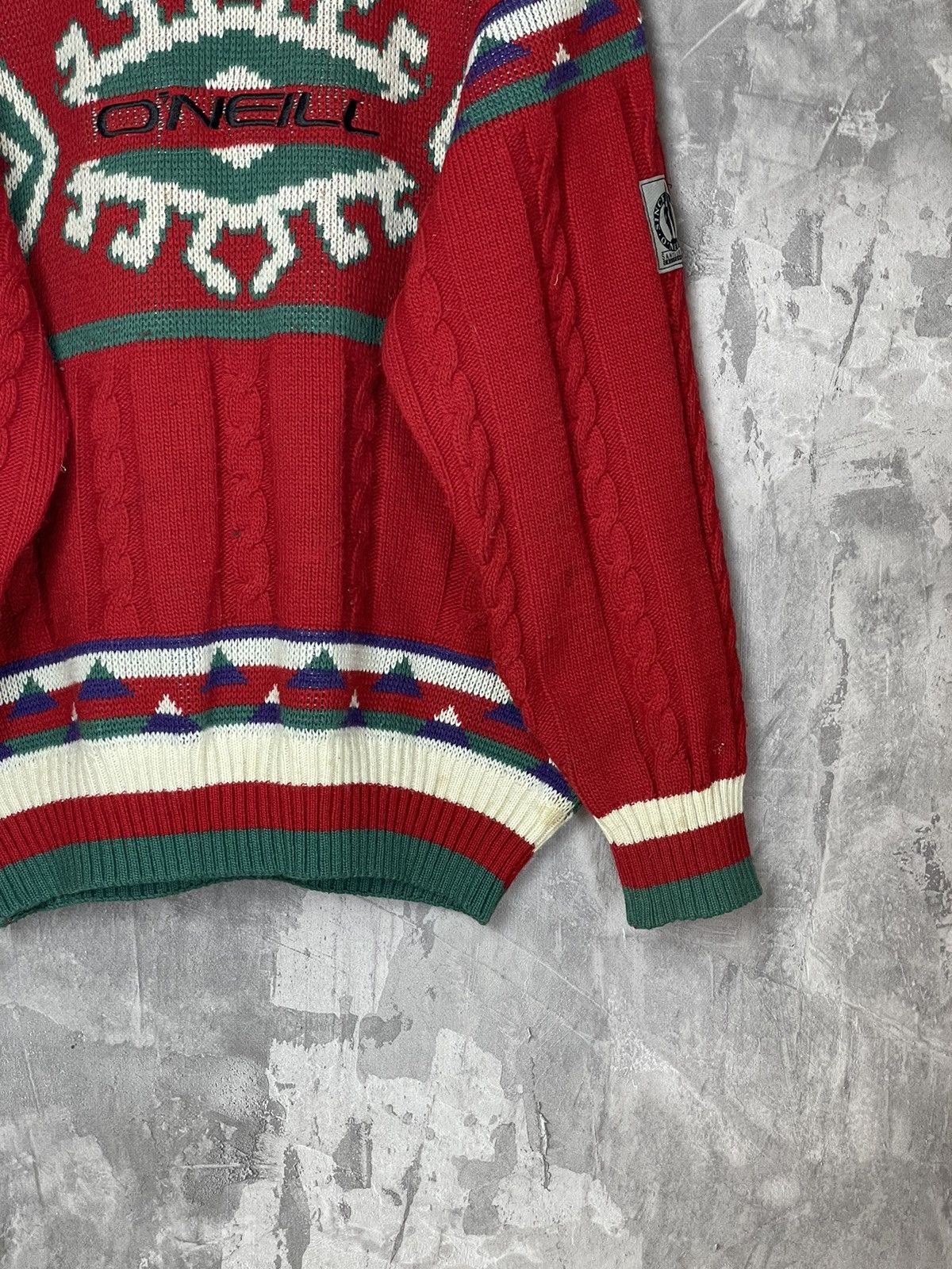 O'Neill × Vintage VINTAGE ONEILL KNIT SWEATER SPELLOUT VERY RARE Size US L / EU 52-54 / 3 - 6 Thumbnail