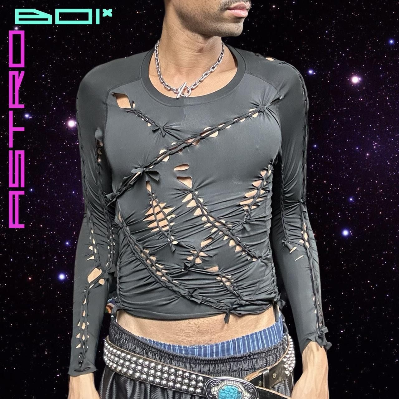 Other ASTROBOI* 'LEO' Black braided twist Compression Top - Large Size US L / EU 52-54 / 3 - 1 Thumbnail