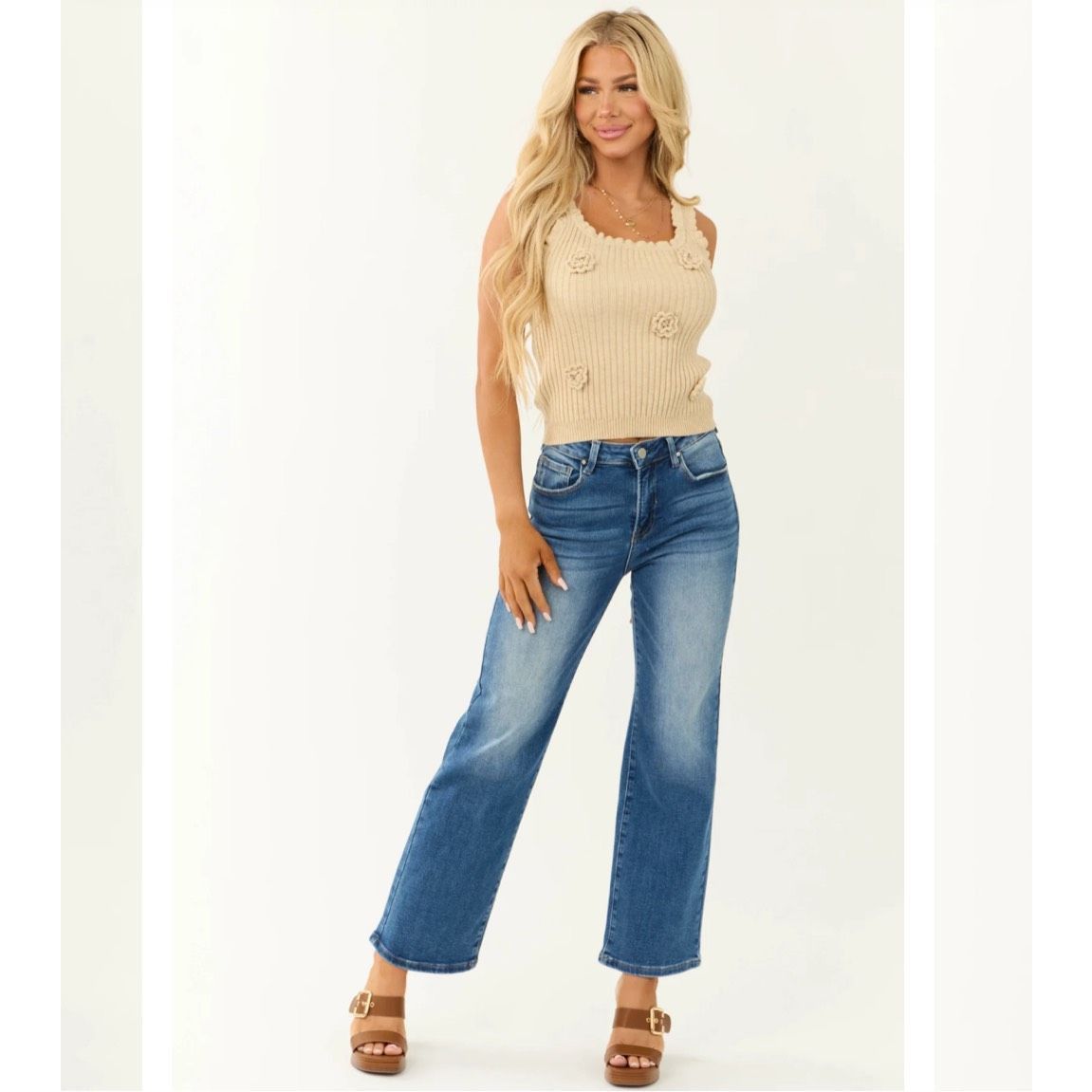 Other Risen Medium Wash Wide Leg High Rise Jeans 11 13 30 32 Size 30" / US 8 / IT 44 - 1 Thumbnail