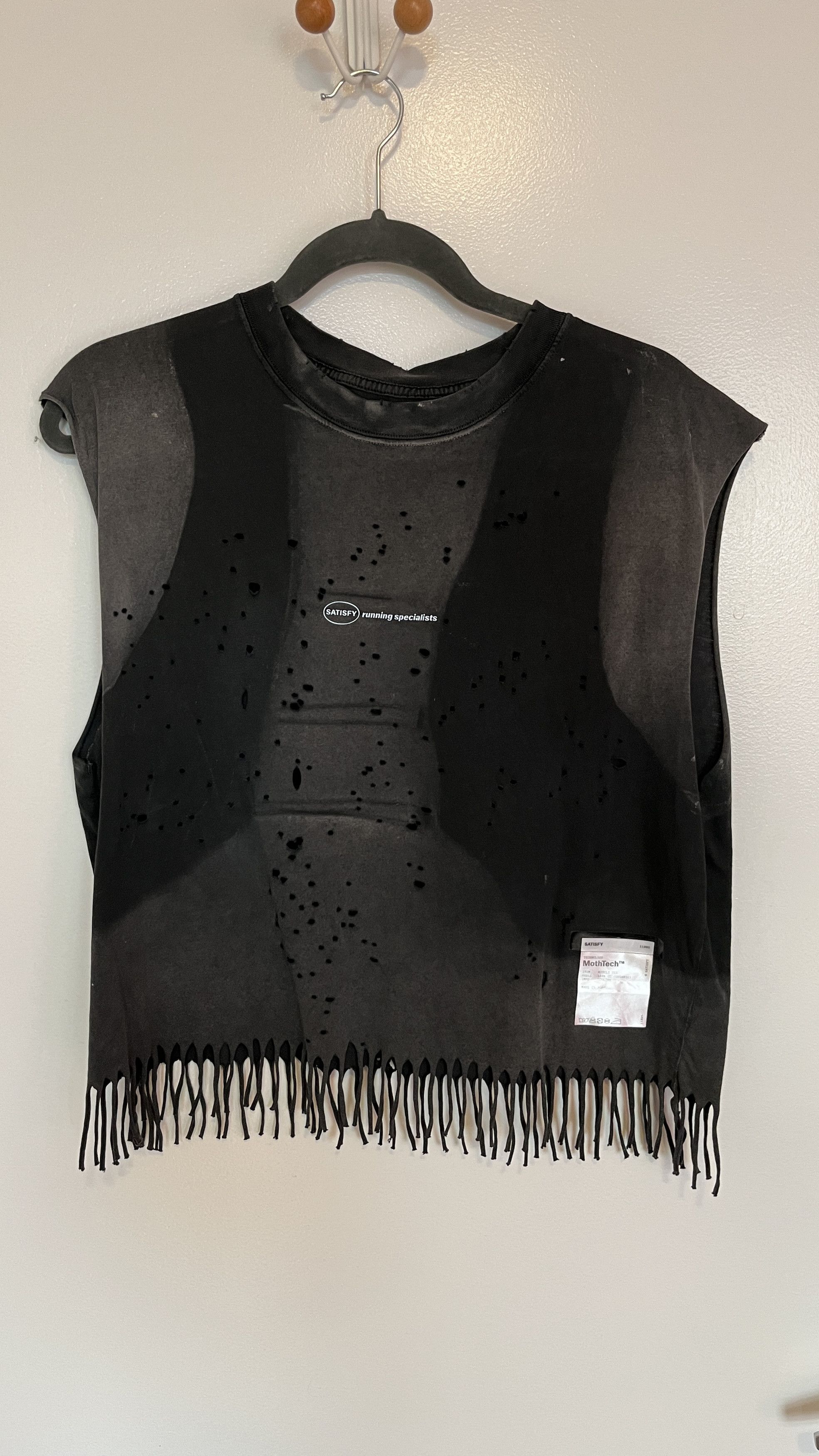 Satisfy Running MothTech Tee Fringe Muscle Vest Large 🌊