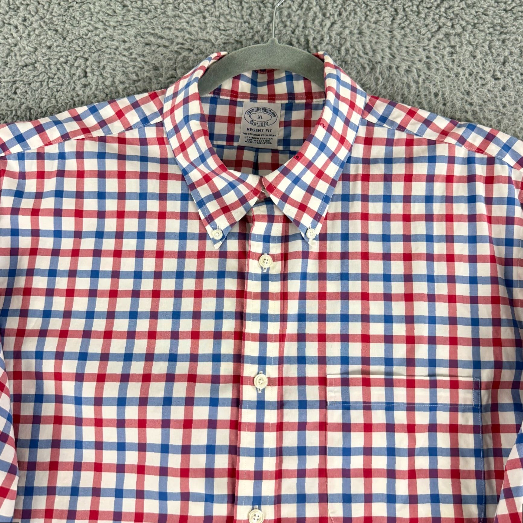 Brooks Brothers Brooks Brothers 1818 Button-Down Shirt Mens XL Red Blue Check Regent Fit LS Shirt Boys? Size US XL / EU 56 / 4 - 3 Thumbnail