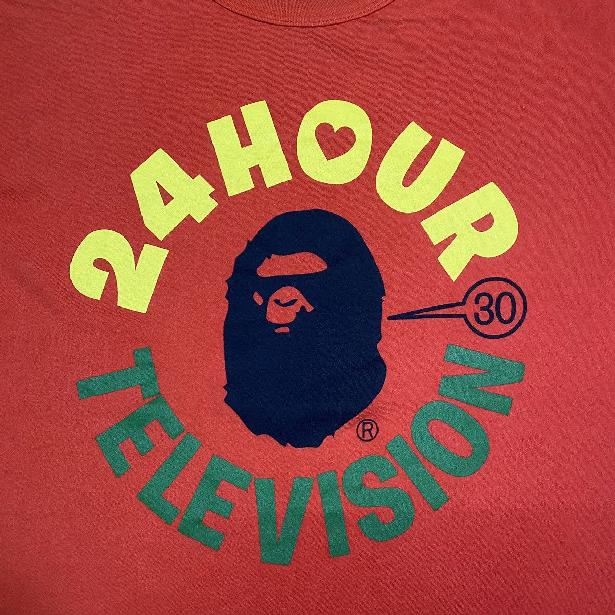 Bape × Nigo 2008 BAPE 24 HOUR TELEVISION T SHIRT NIGO COLLAB PROMO Size US L / EU 52-54 / 3 - 5 Thumbnail