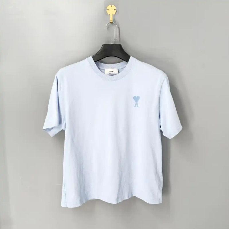 AMI AMI Blue Cotton Men's T-Shirt 0089 Size US S / EU 44-46 / 1 - 1 Thumbnail