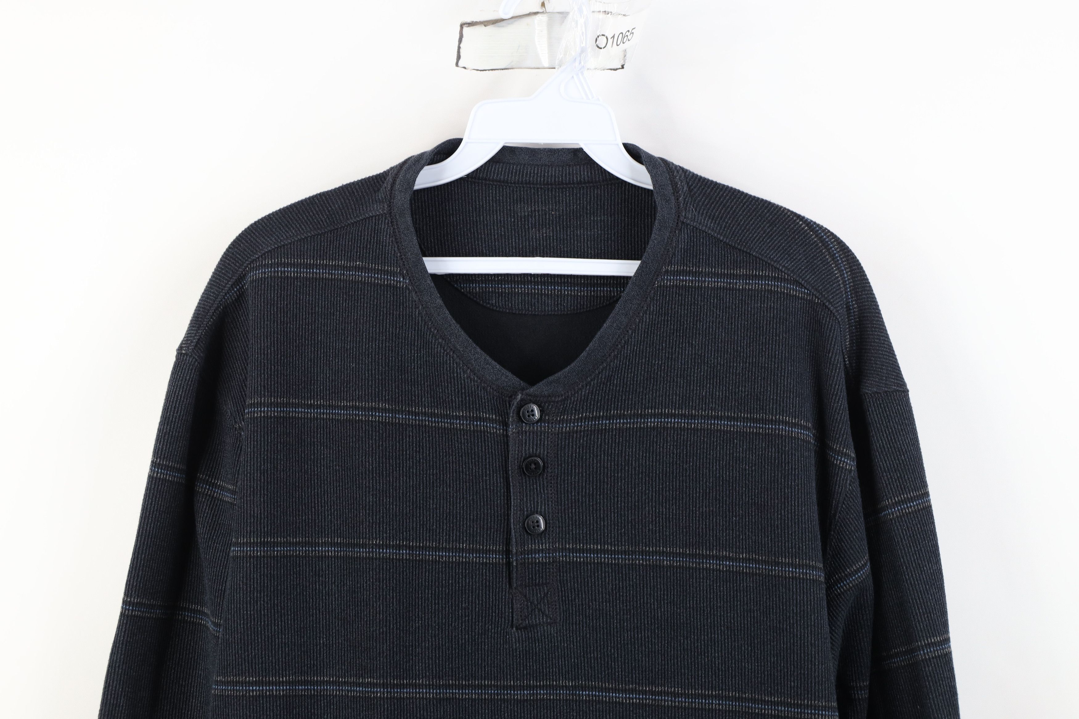 Vintage Vintage 90s Y2K Streetwear Ribbed Knit Henley T-Shirt Size US XL / EU 56 / 4 - 2 Thumbnail