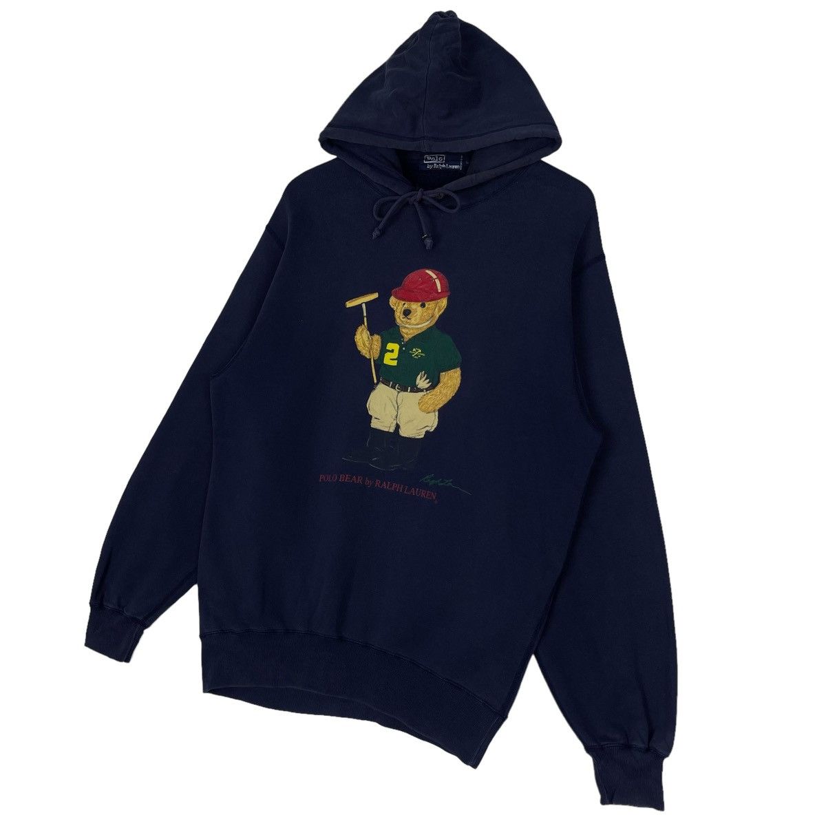 Polo Ralph Lauren × Ralph Lauren × Ralph Lauren Sport Vintage 90s Polo Ralph Lauren Polo Bear Hoodie Size US L / EU 52-54 / 3 - 4 Thumbnail