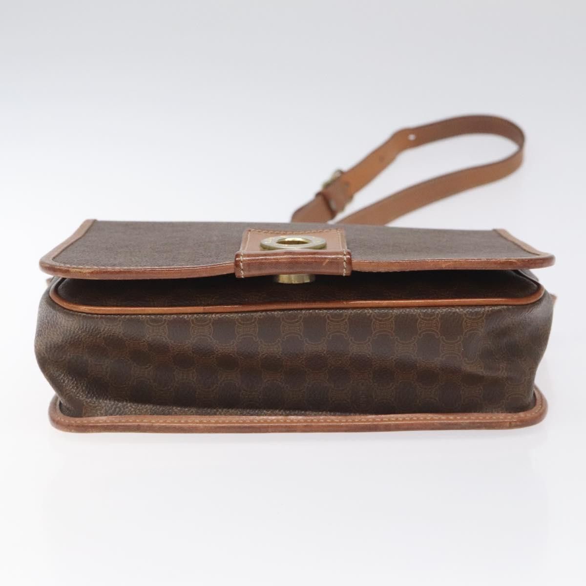 Celine CELINE Macadam Canvas Shoulder Bag Pvc Leather Brown Gold Size ONE SIZE - 9 Thumbnail