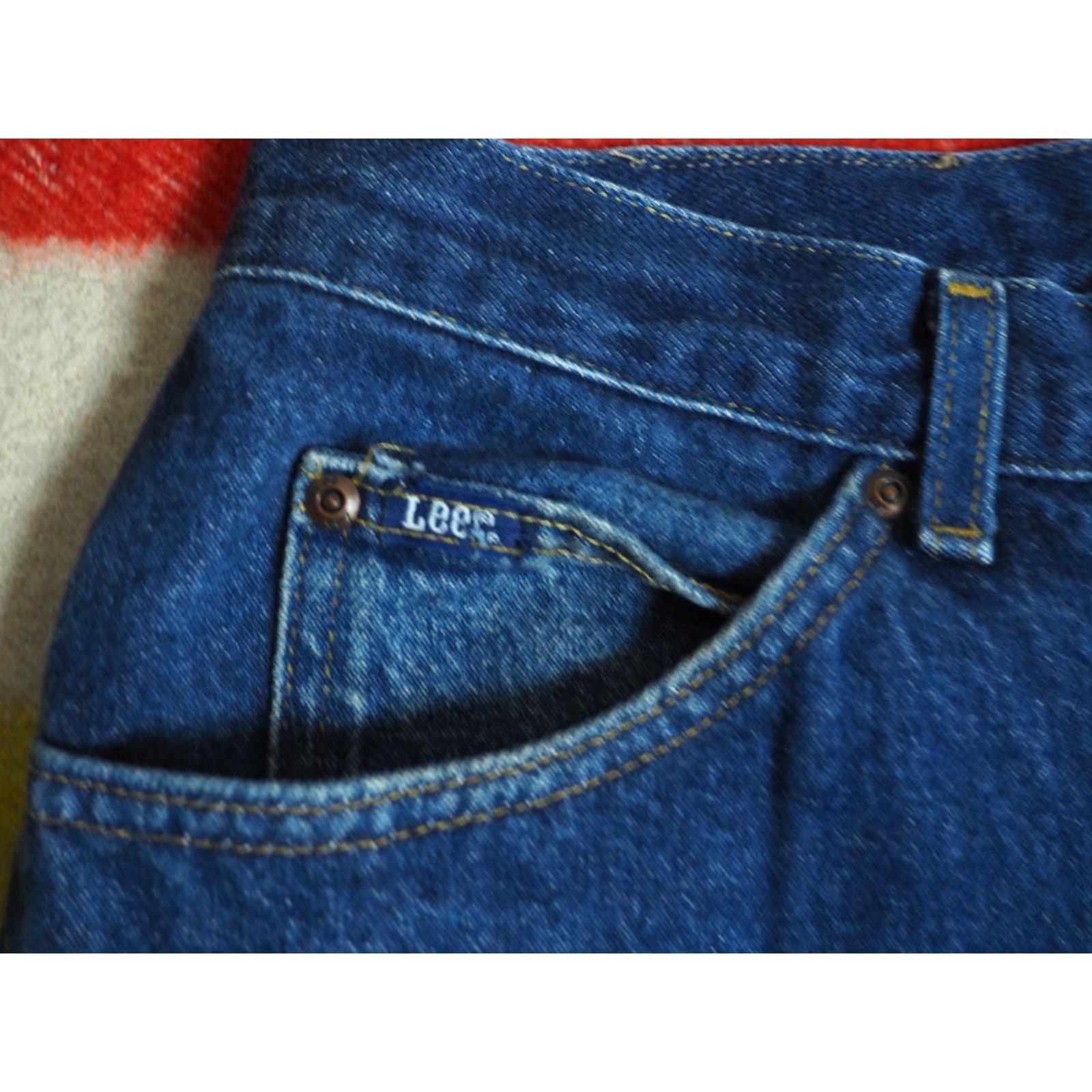 Lee VTG 90s Lee Denim Jeans 31x29 Dark Wash Faded Blue Grunge Western Logo Mens Size US 31 - 6 Thumbnail