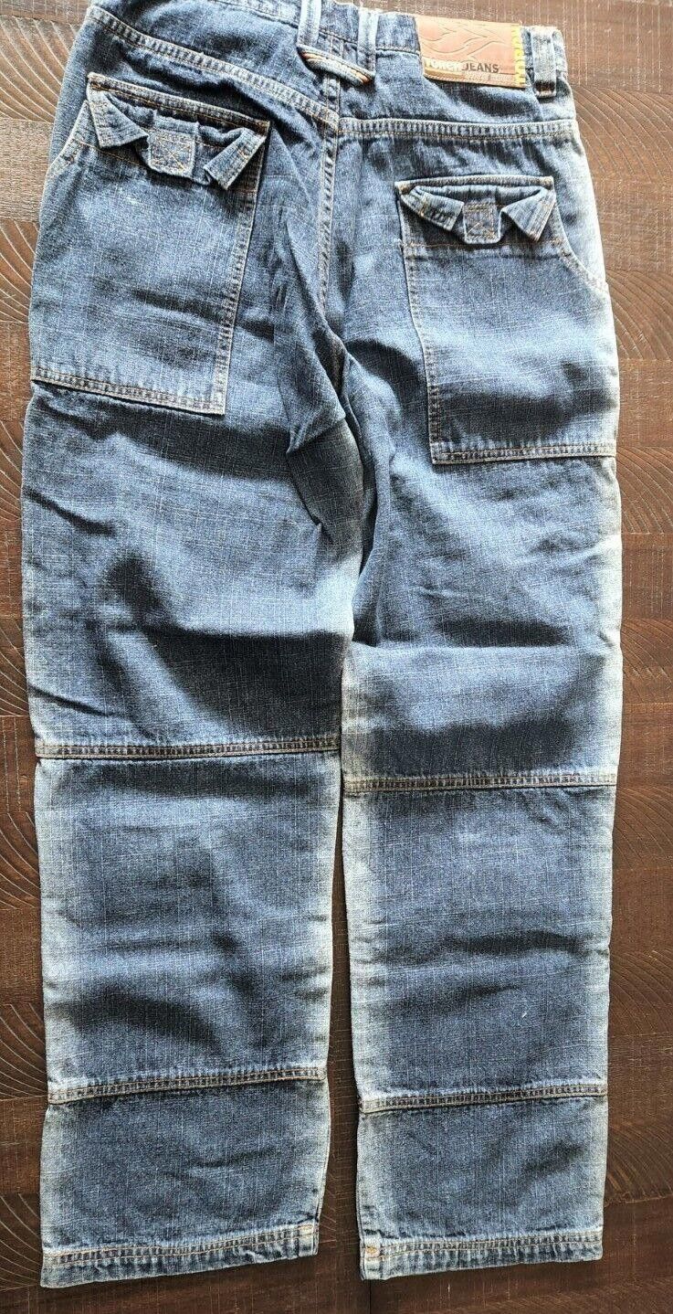 Designer Vintage Torch Brand Baggy Blue Jeans Womens 2XL Size 42" / US 20 - 6 Thumbnail