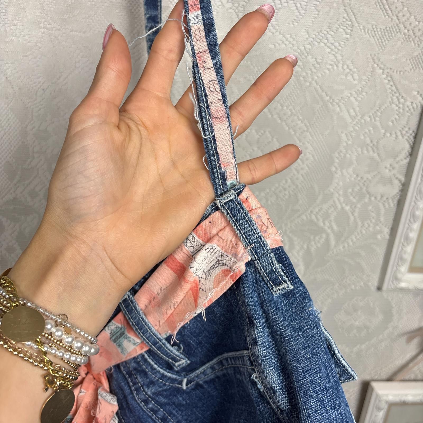 L.E.I. y2k denim skirt bag purse with pink bow Size ONE SIZE - 5 Thumbnail
