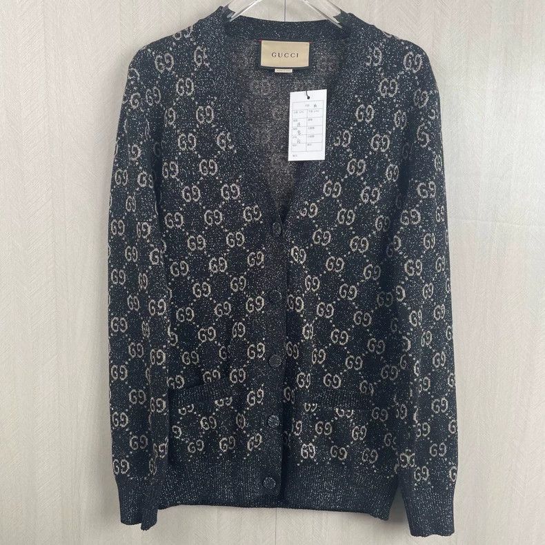 Gucci GucciDouble G full-print gold silk cardigan sweater 2503-Ne Size US M / EU 48-50 / 2 - 1 Thumbnail