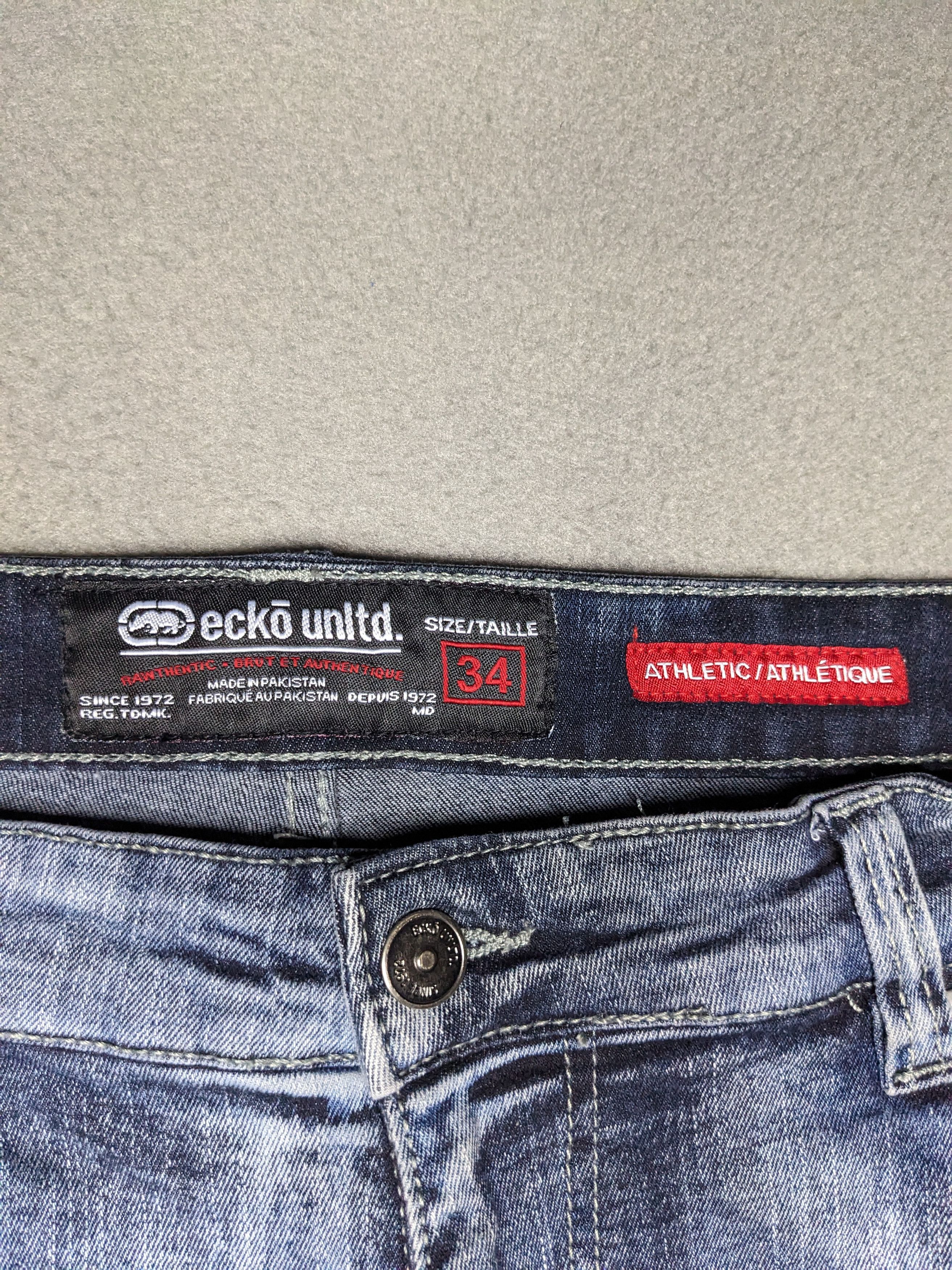 Ecko Unltd. VTG Ecko Unltd Y2K Jeans 34x32 Light Wash Wide Denim Logo Size US 34 / EU 50 - 12 Thumbnail