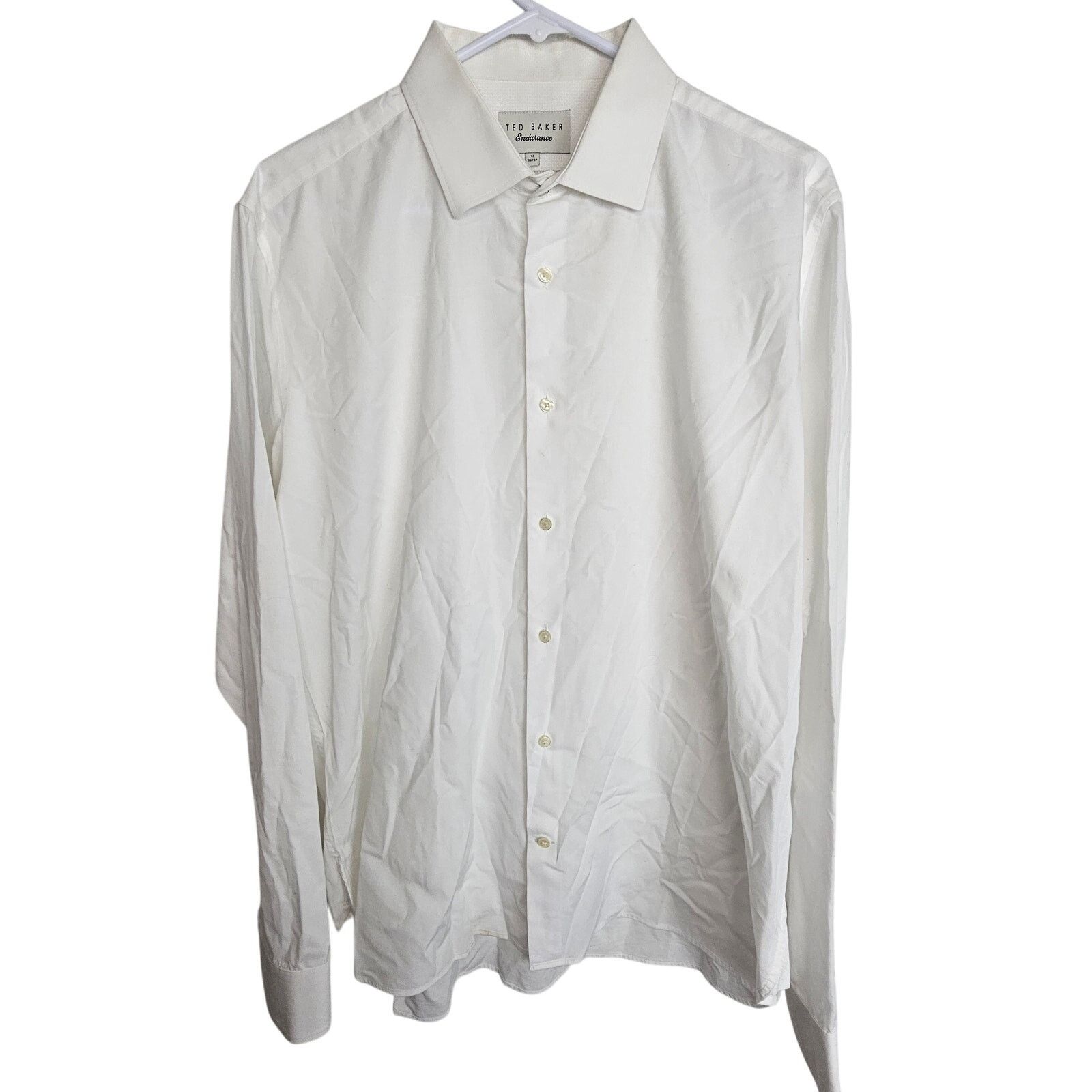 Ted Baker Ted Baker Endurance White Slim Fit Dress Shirt Classic 36/37 Size US XL / EU 56 / 4 - 1 Thumbnail