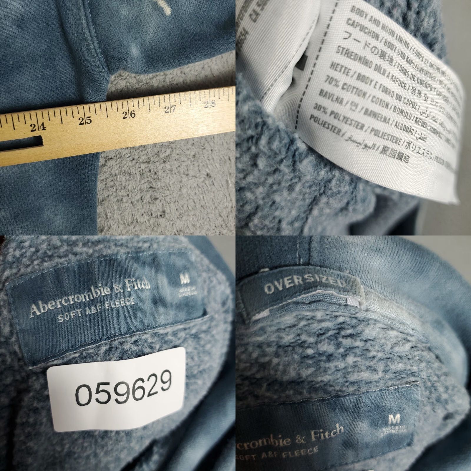 Abercrombie & Fitch Abercrombie Fitch Sweater Mens Medium Blue Tie Dye Oversized Hoodie Sweatshirt * Size US M / EU 48-50 / 2 - 8 Thumbnail