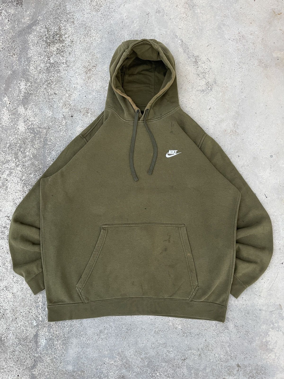 Vintage Nike Small Swoosh Faded Green Pullover Hoodie