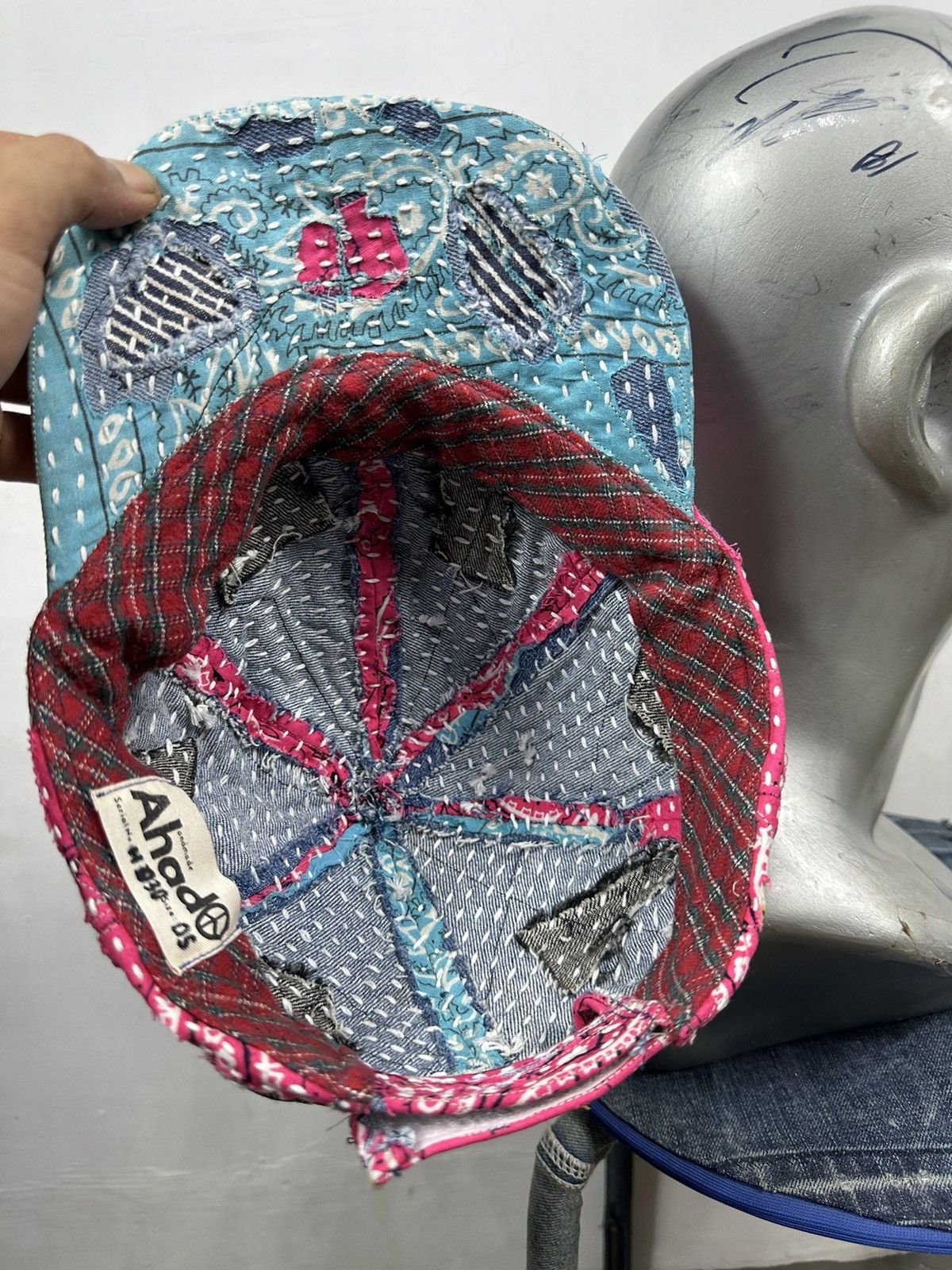 Art Comes First × Handmade Custom Made Distressed Paisley Patchwork Boro hats Size ONE SIZE - 12 Thumbnail