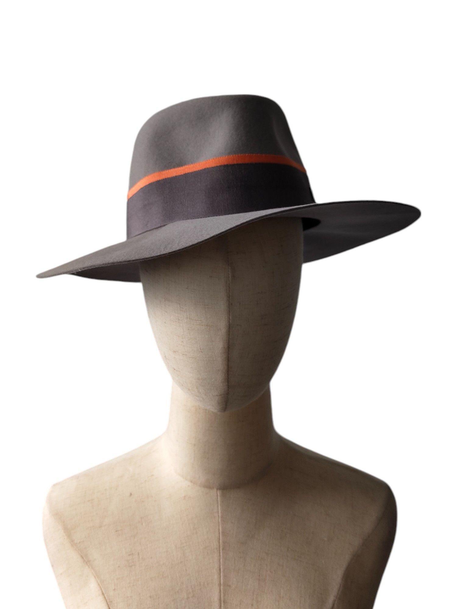 Maison Michel Grey Felt Hat With M Stitching Size ONE SIZE - 1 Thumbnail