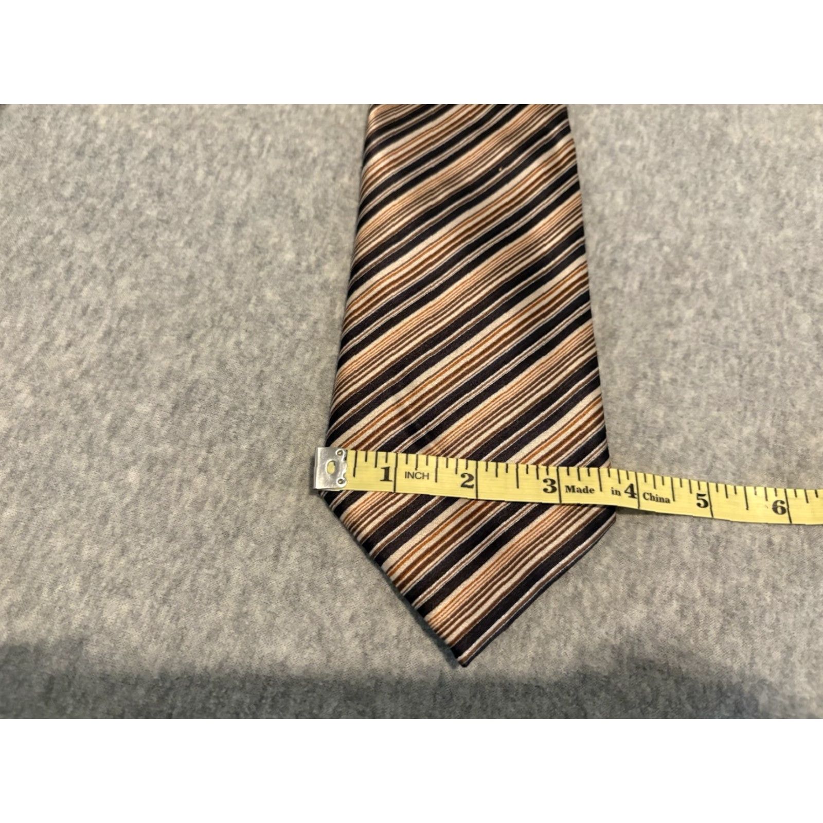 Brioni Brioni Silk Tie Striped Brown Made in Italy Long 61 Inches Mens Tie Brown Silk Italy Brioni Size ONE SIZE - 4 Thumbnail