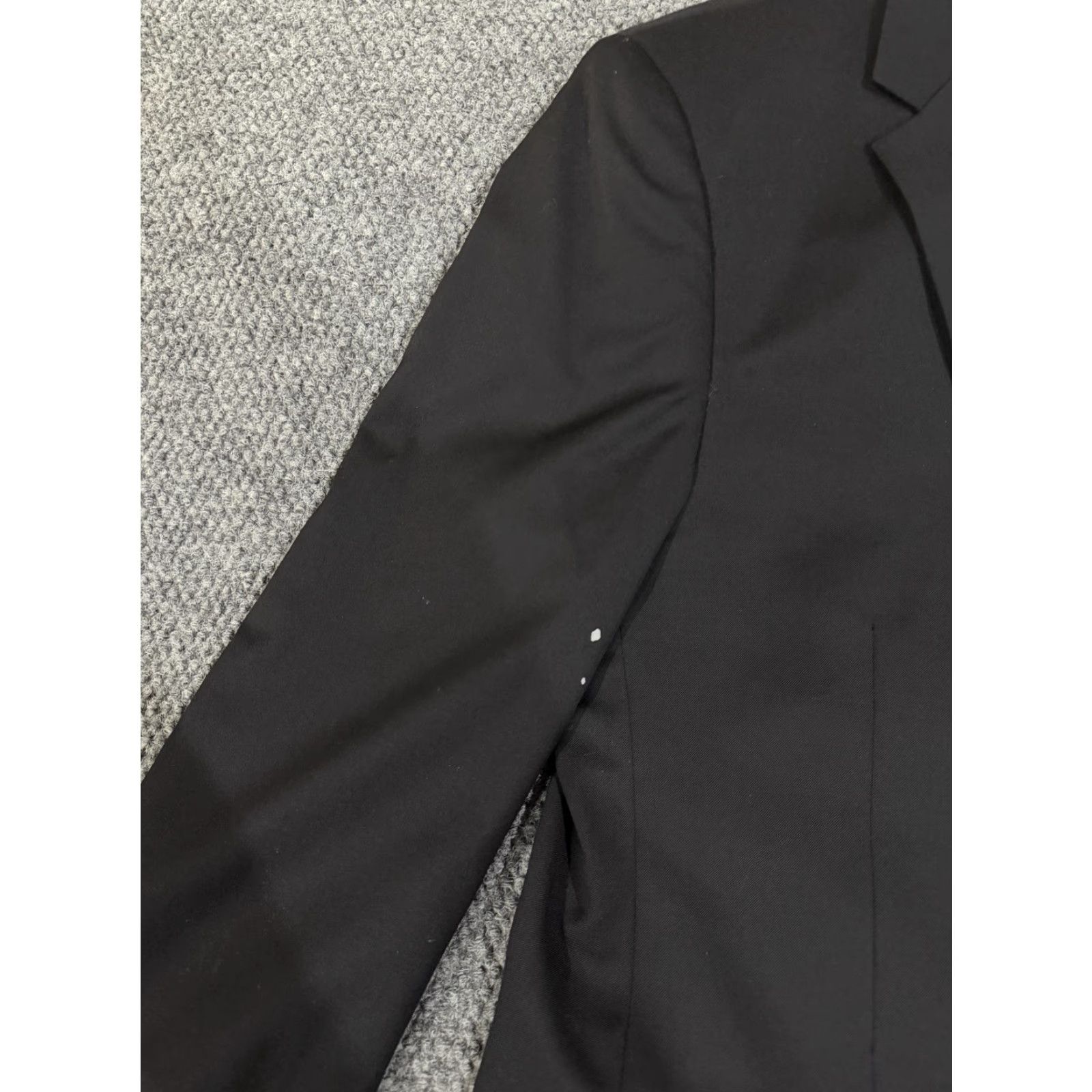 Vintage Linea Uomo Blazer Mens 44R Black 100% Wool Classic Fit Two-Button Notch Lapel Suit Jacket Size 44R - 3 Thumbnail