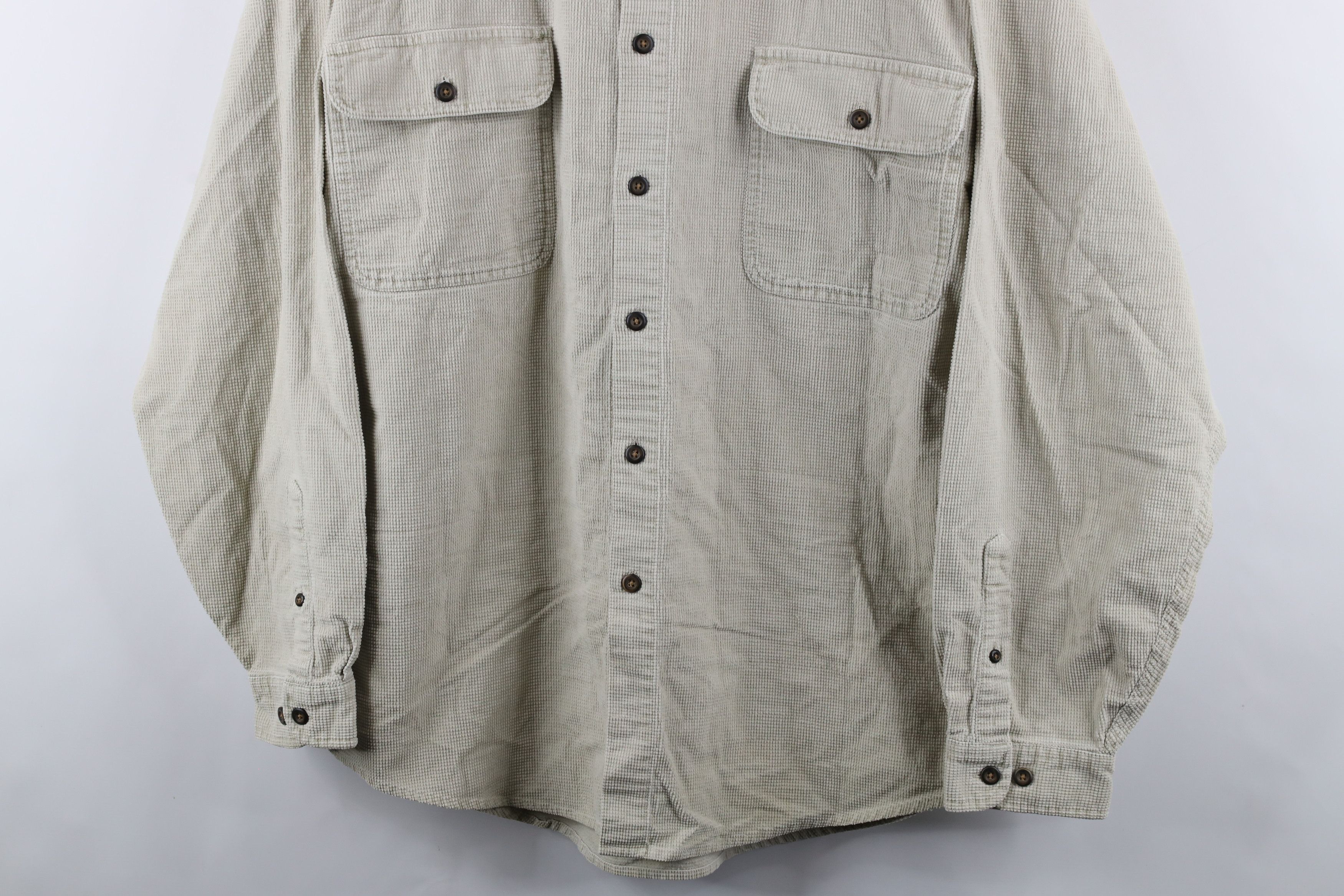 Vintage Vintage 90s Streetwear Heavyweight Collared Button Shirt Size US L / EU 52-54 / 3 - 3 Thumbnail