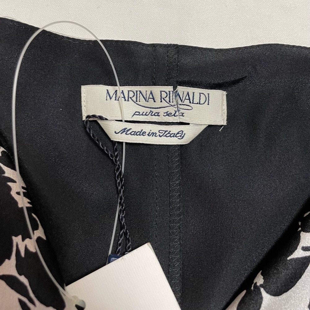 Free People NWT New $1450 Marina Rinaldi Black White Black Floral Silk Size M / US 6-8 / IT 42-44 - 5 Thumbnail
