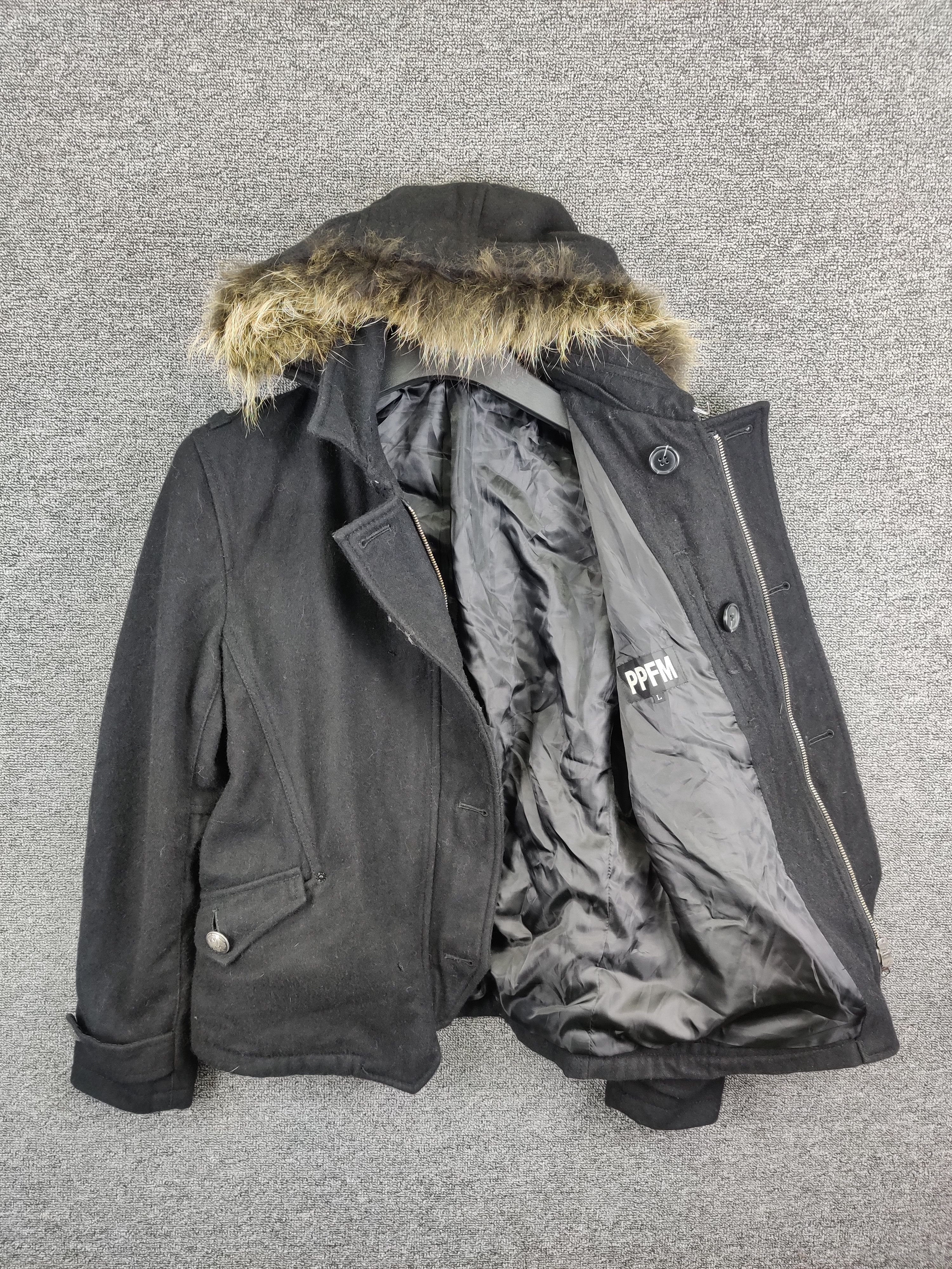PPFM Vintage PPFM Wool Fur Zip Up Hoodie Jacket Size US L / EU 52-54 / 3 - 7 Thumbnail