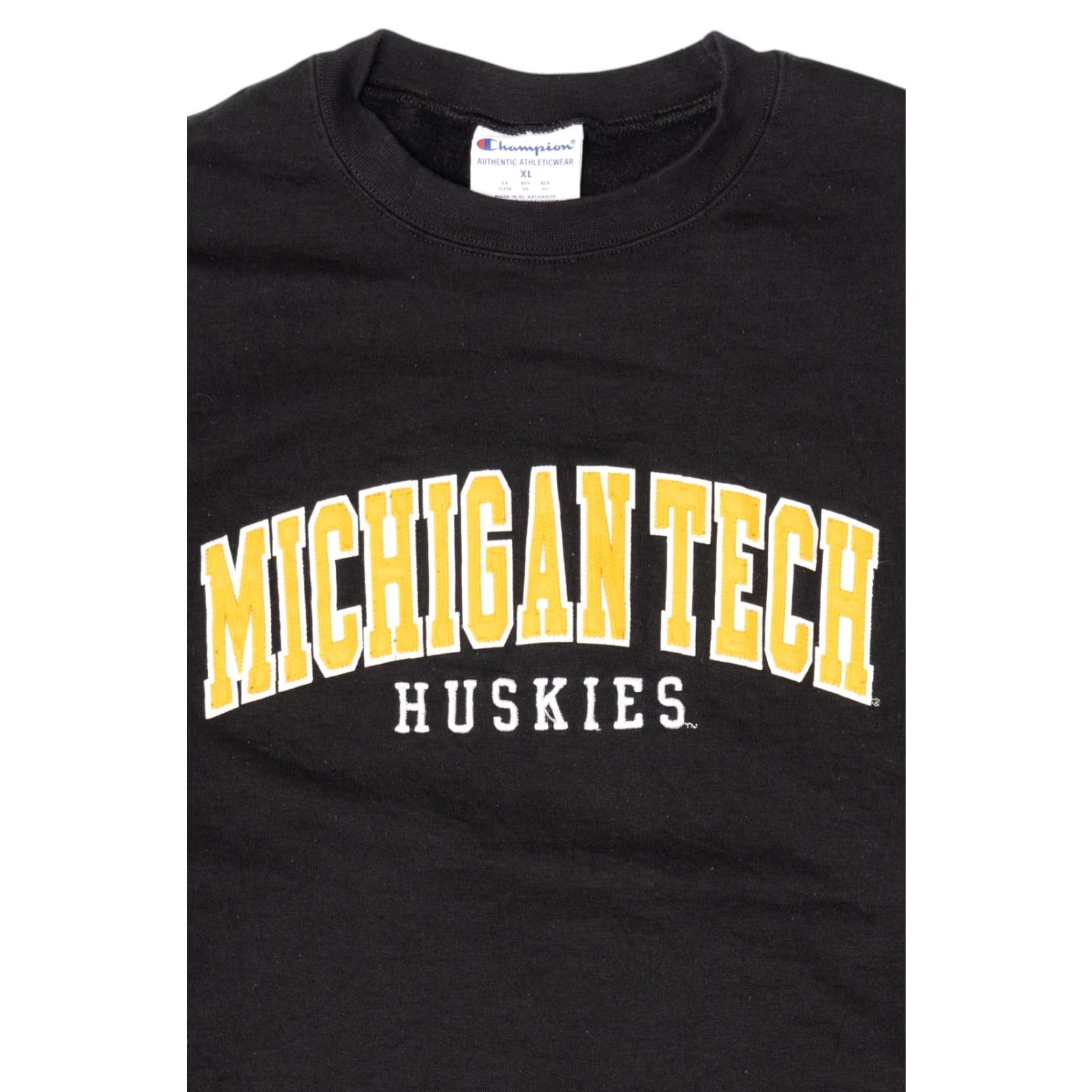 Champion VINTAGE Champion Sweatshirt Adult Medium Black Michigan Tech Huskies 2010s Size US M / EU 48-50 / 2 - 6 Thumbnail