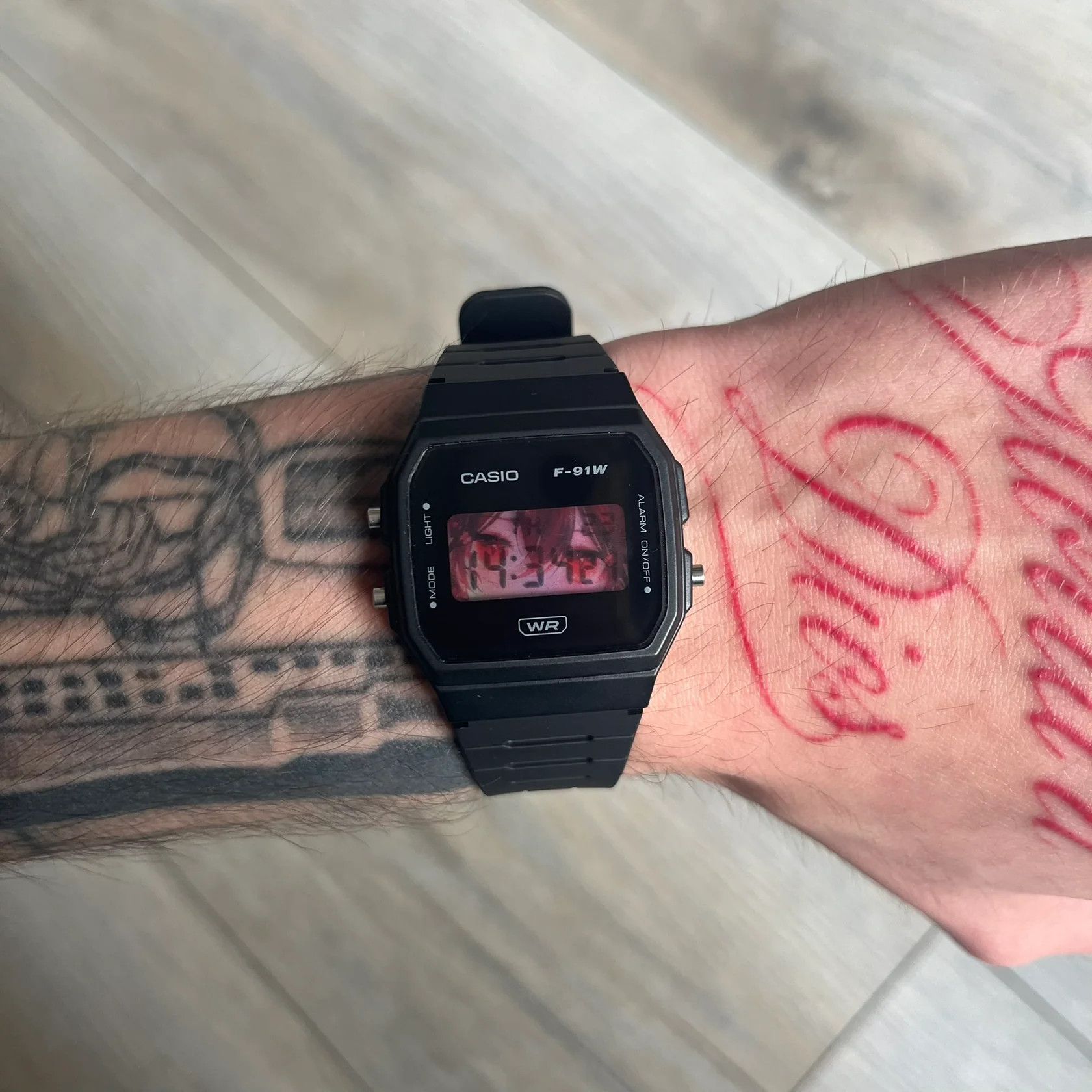 Casio Casio F-91W "Crimson Eyes" Black Digital Watch Size ONE SIZE - 3 Thumbnail
