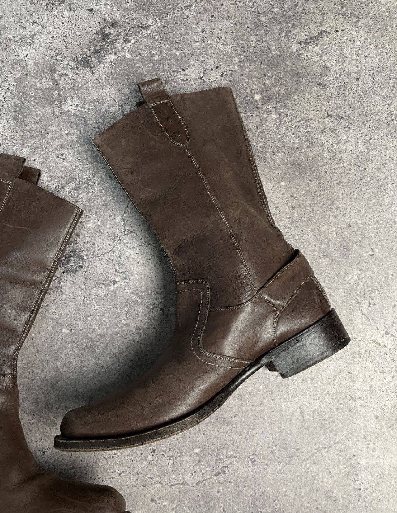 If Six Was Nine Vintage AS 98 Guidi Style High Leather Biker Boots Size US 9.5 / EU 42-43 - 7 Thumbnail