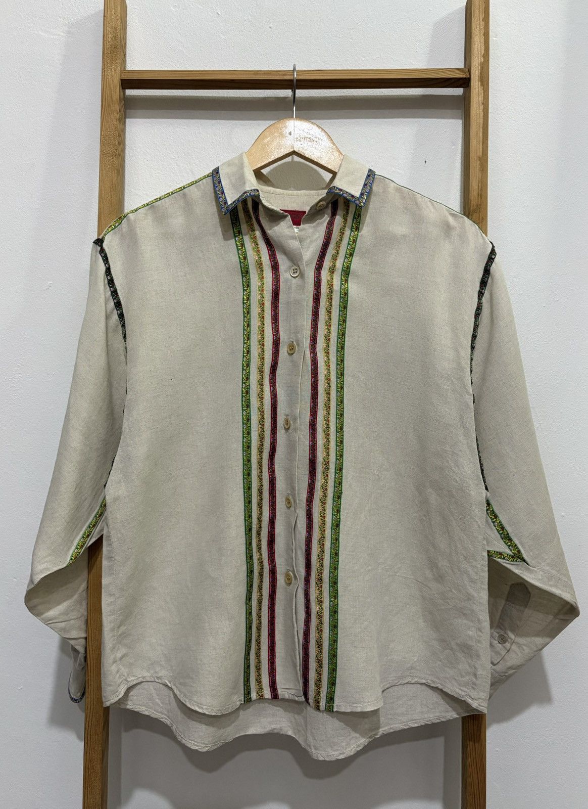 Designer × Kenzo 90s Kenzo Linen Shirt Size US L / EU 52-54 / 3 - 1 Thumbnail