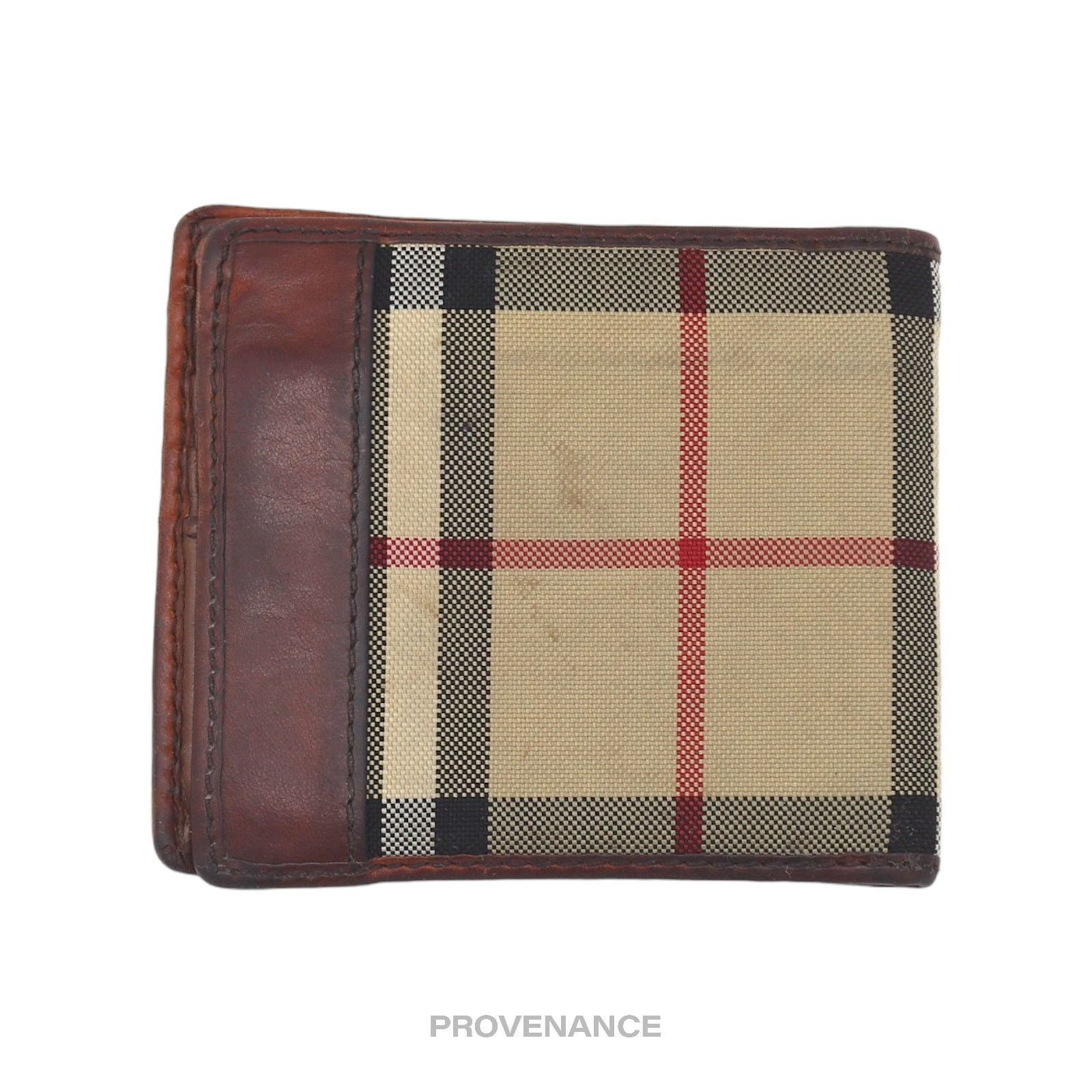 Burberry 🔴 Burberry Nova Check Canvas Bifold Wallet - Brown Size ONE SIZE - 2 Thumbnail