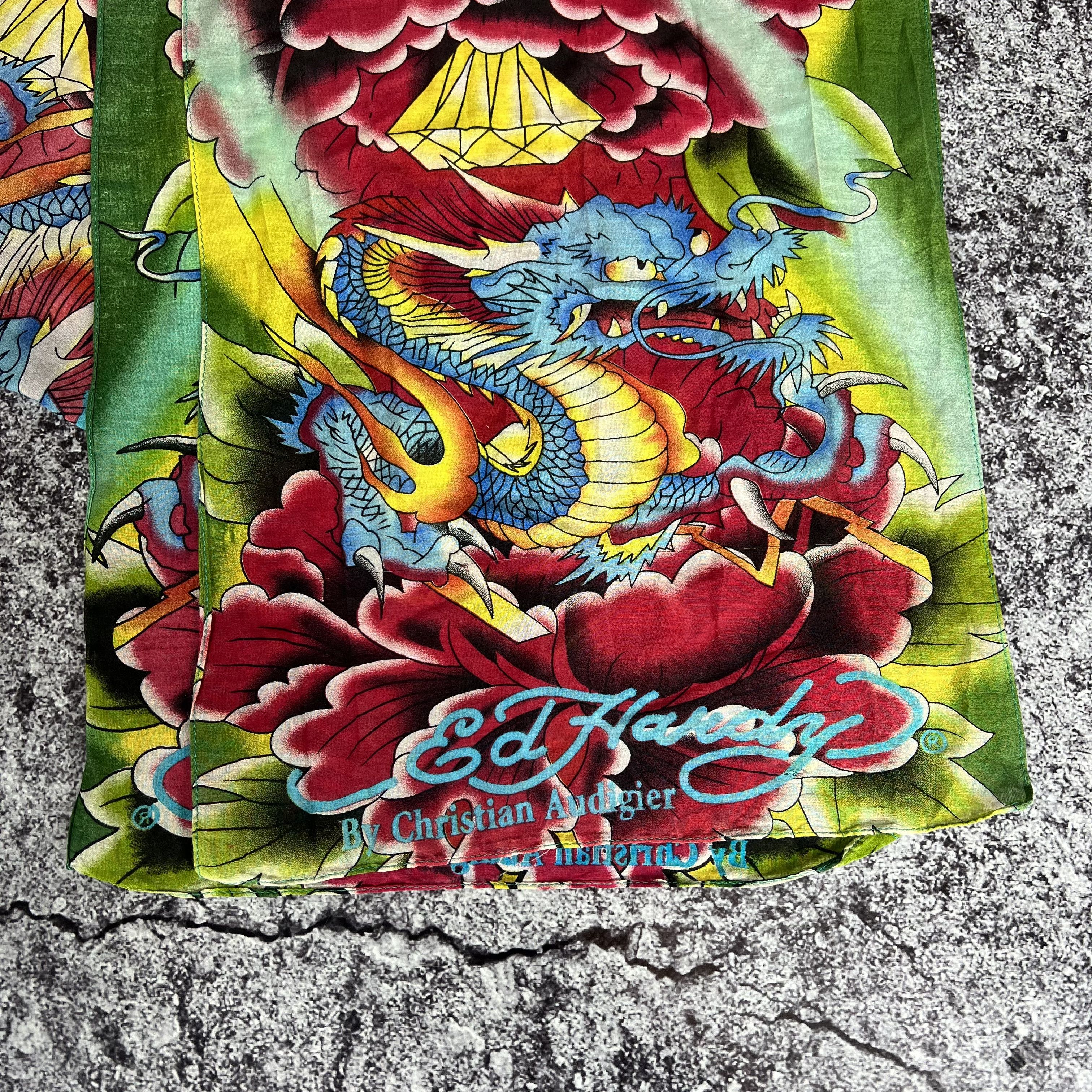 Christian Audigier Ed Hardy by Christian Audigier Skarf Silk Big Logo 210x30 cm Size ONE SIZE - 6 Thumbnail